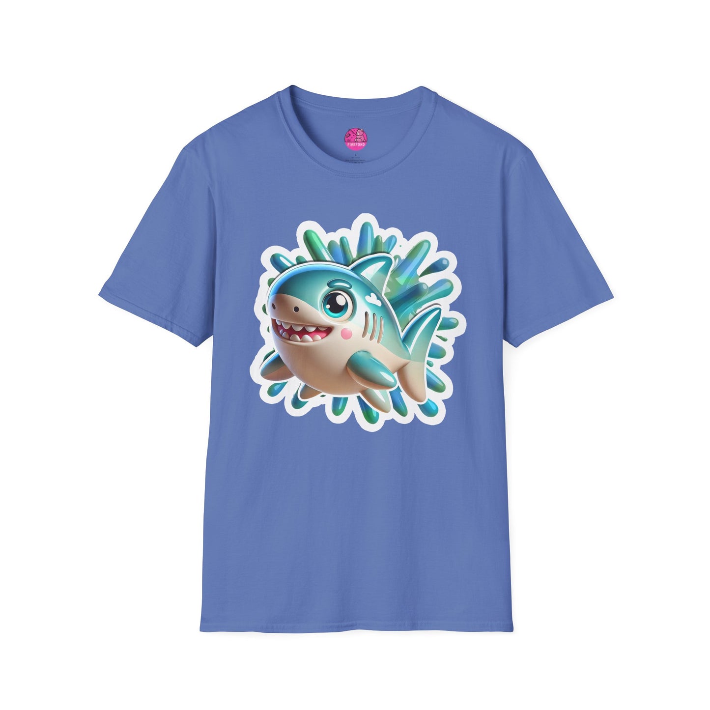 Marky the Shark Tee - Dive into fun - Unisex Softstyle T-Shirt for Ocean lovers