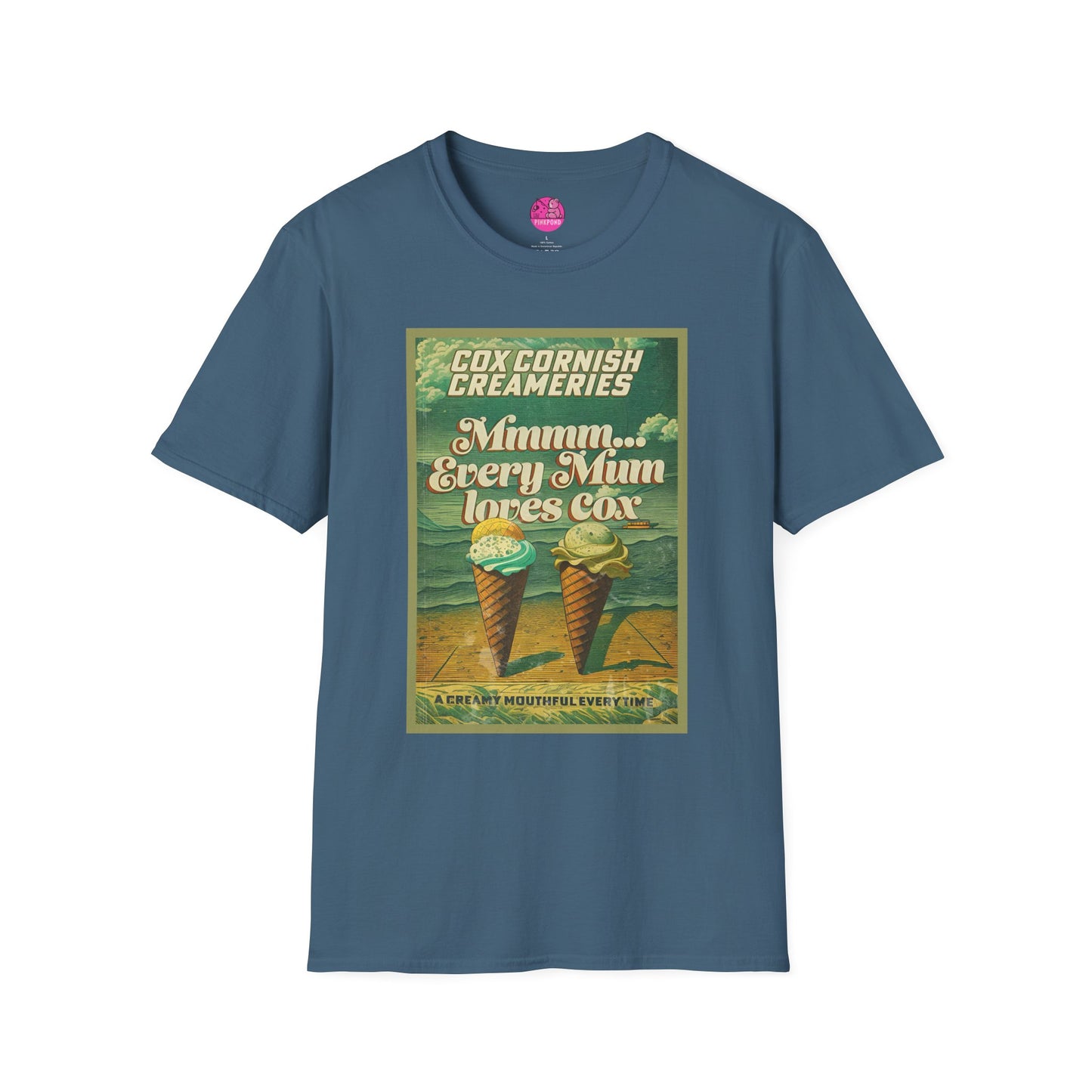Saucy Vintage Ice Cream T-Shirt - Cox Cornish Creameries Design