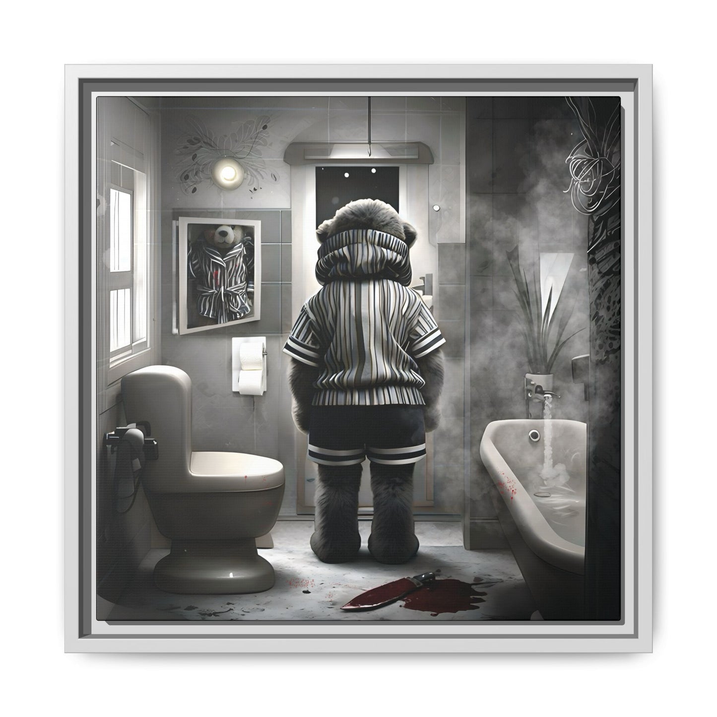 Canvas Art Print - The Untimely Demise of Benjamin Bear by Andrew McCarter, Dark Surreal Artwork