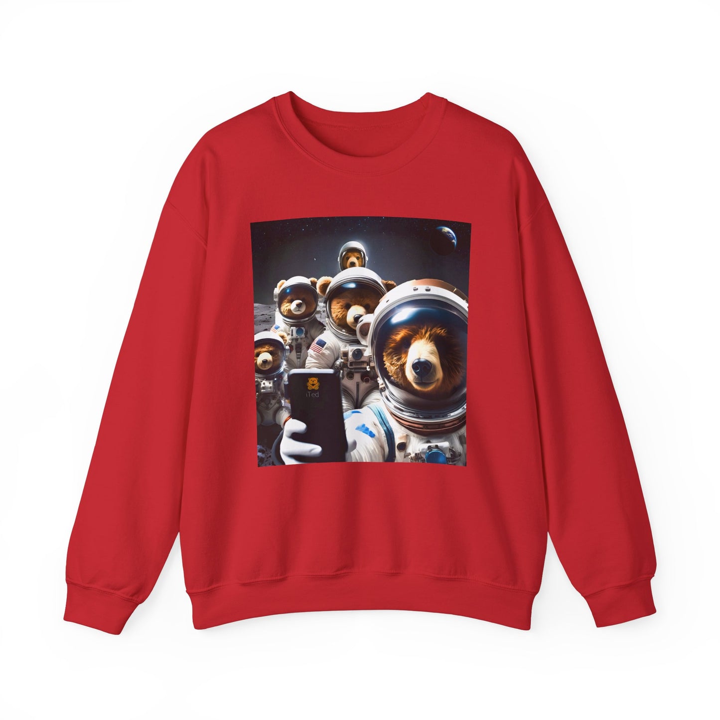 Space Bears Selfie Sweatshirt - Moon Bears Astronaut Selfies Crewneck