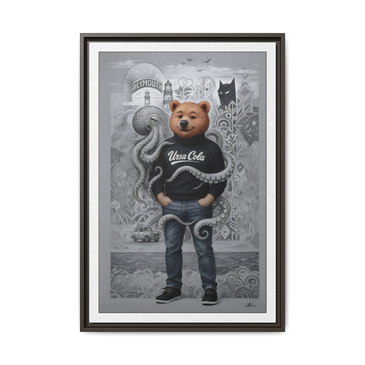 PinkPond Canvas Art Print – An Invasion of Octopi Was Announced on the News. Who Can Save Us?!