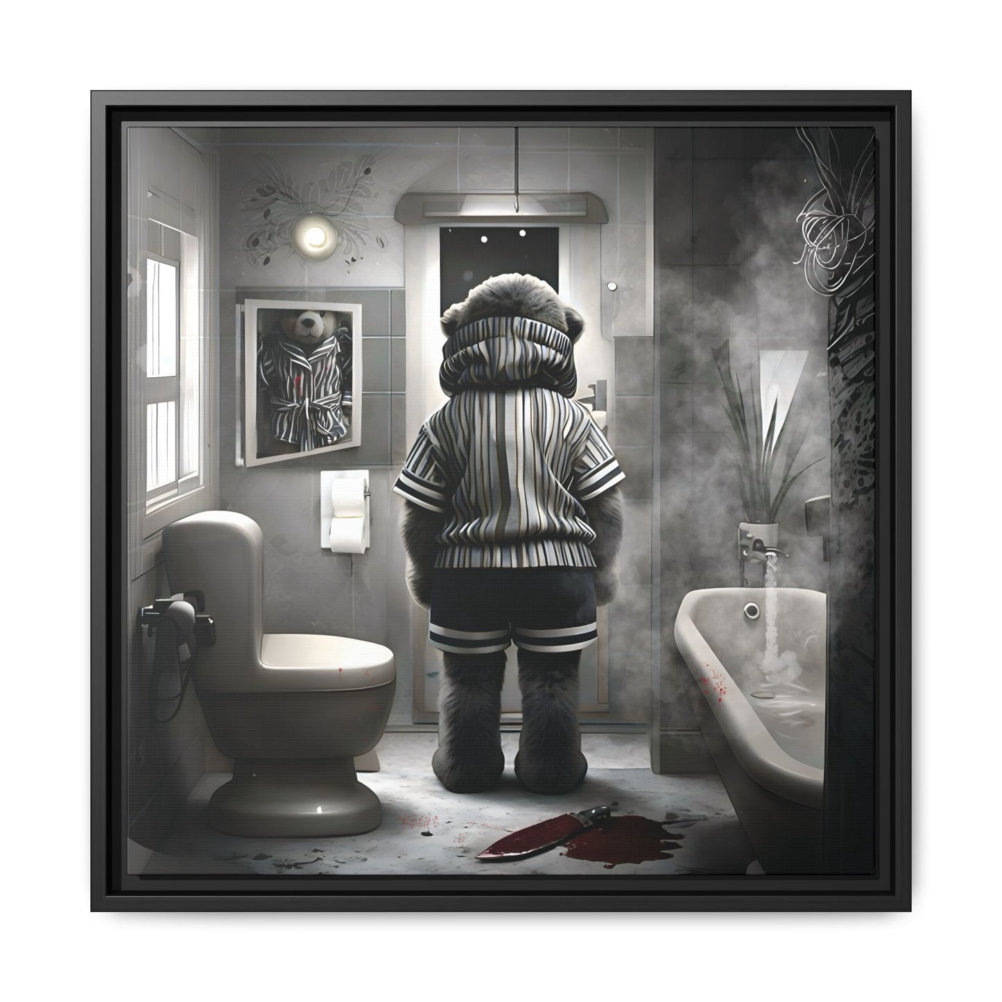 Canvas Art Print - The Untimely Demise of Benjamin Bear by Andrew McCarter, Dark Surreal Artwork