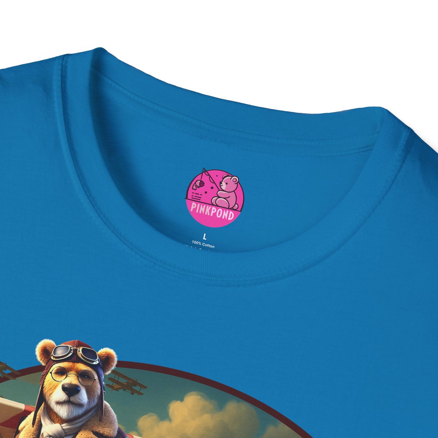 Aviator Bear Softstyle T-Shirt - PinkPond Tee