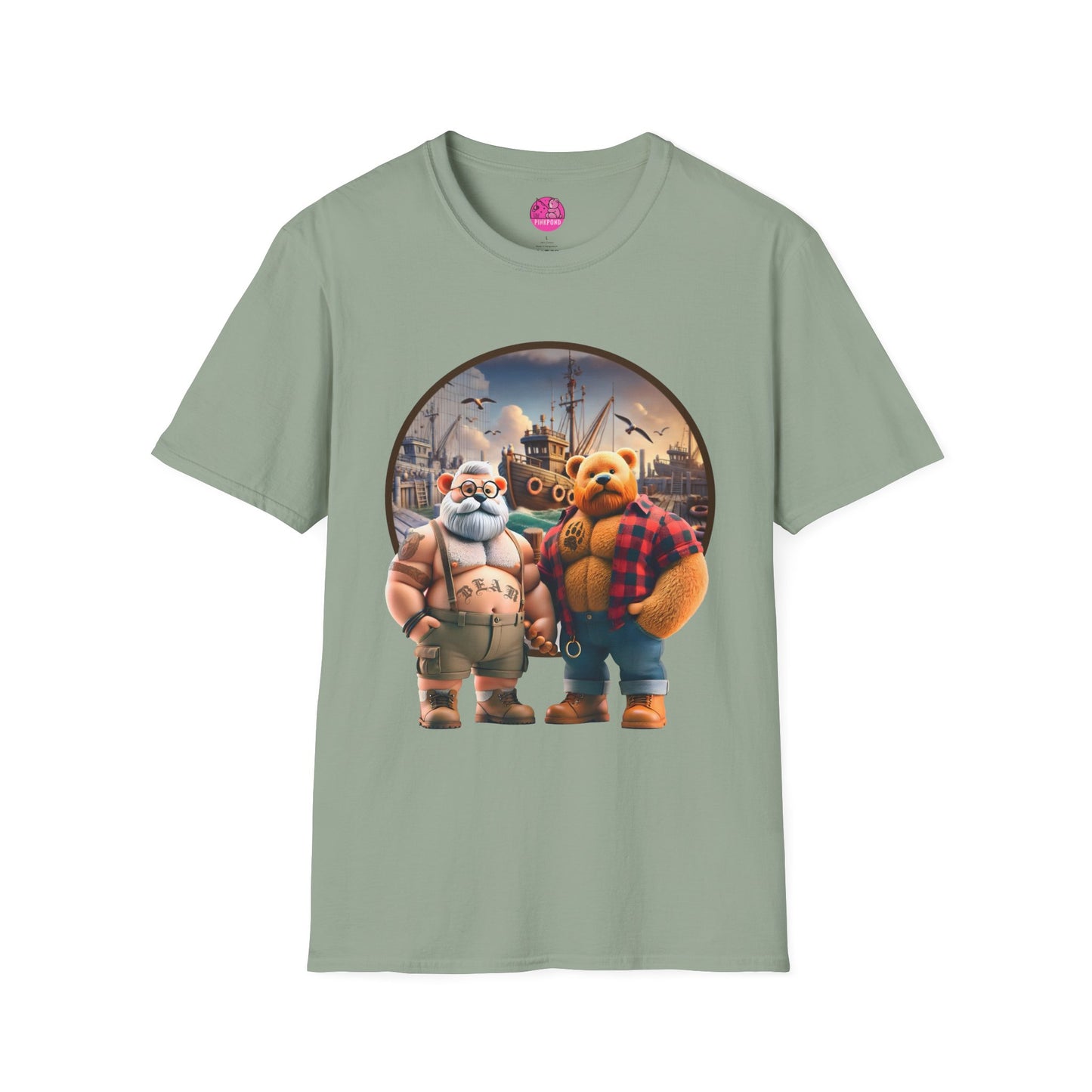 Dockside Daddies T-Shirt - Rugged Bear Seafaring Vibes Tee