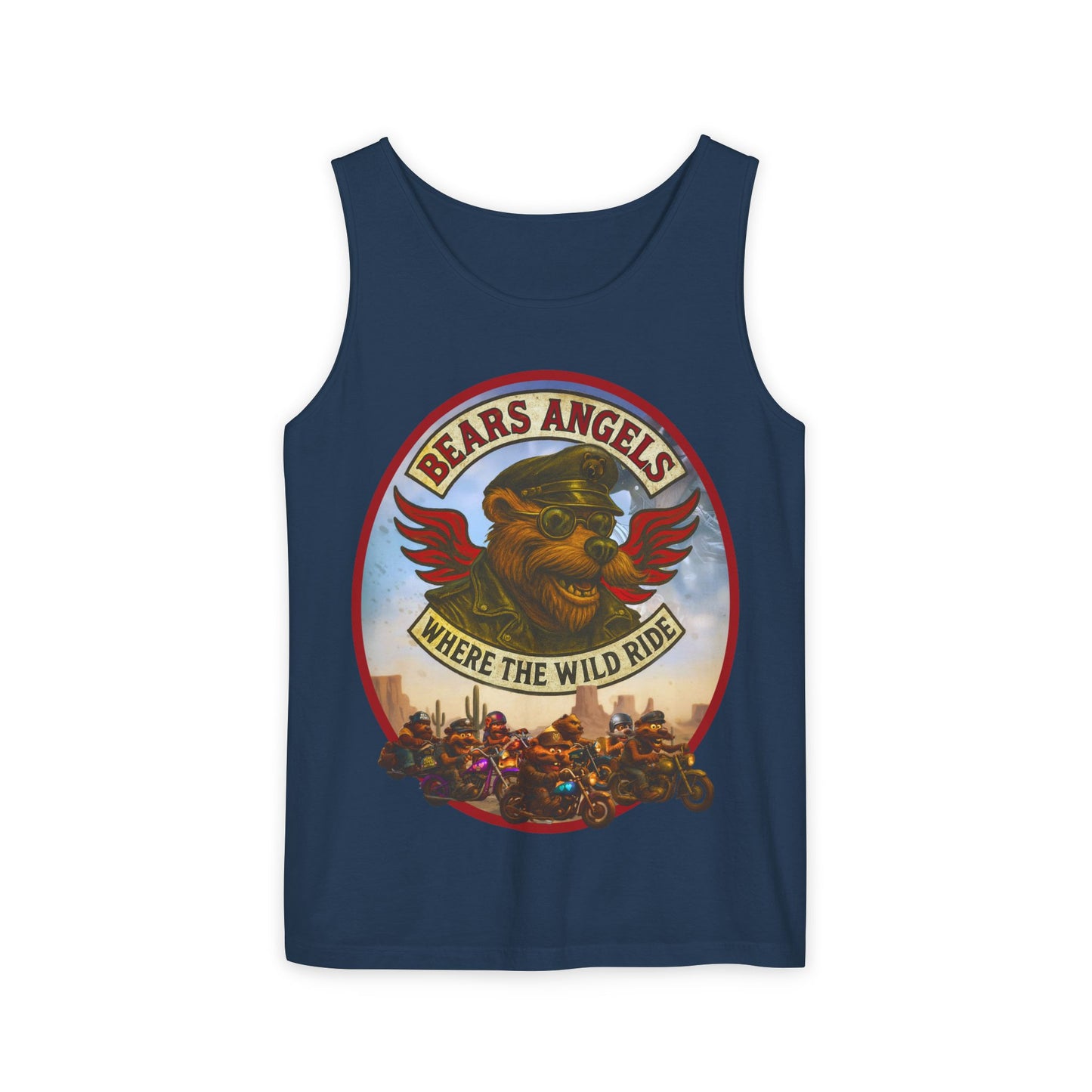 Tank Top - Bears Angels Roundel 'Ride With Pride' Biker Bear Design