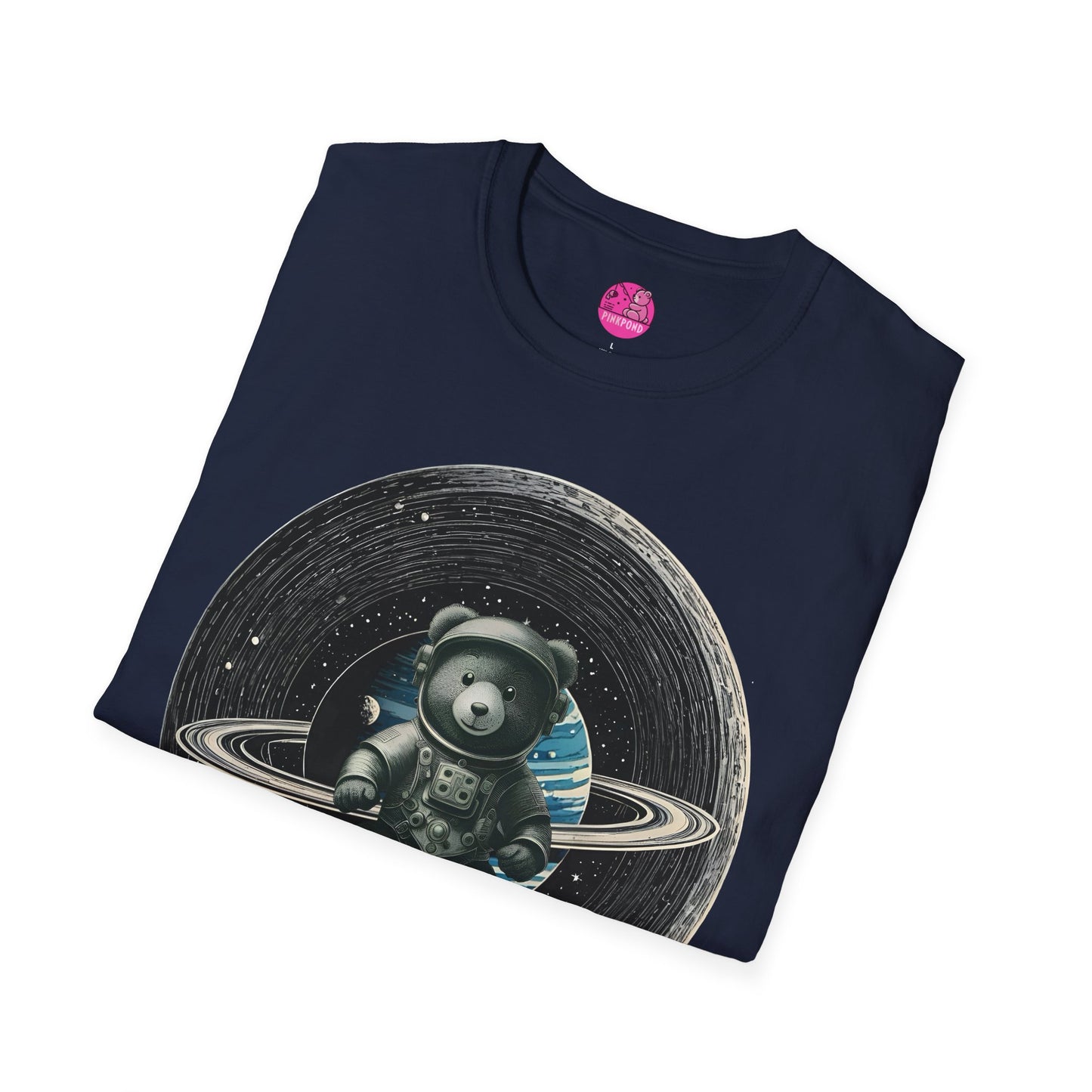 Cosmic Explorer Teddy T-Shirt - Spacefaring Bear Graphic Tee for Space Lovers and Adventurers