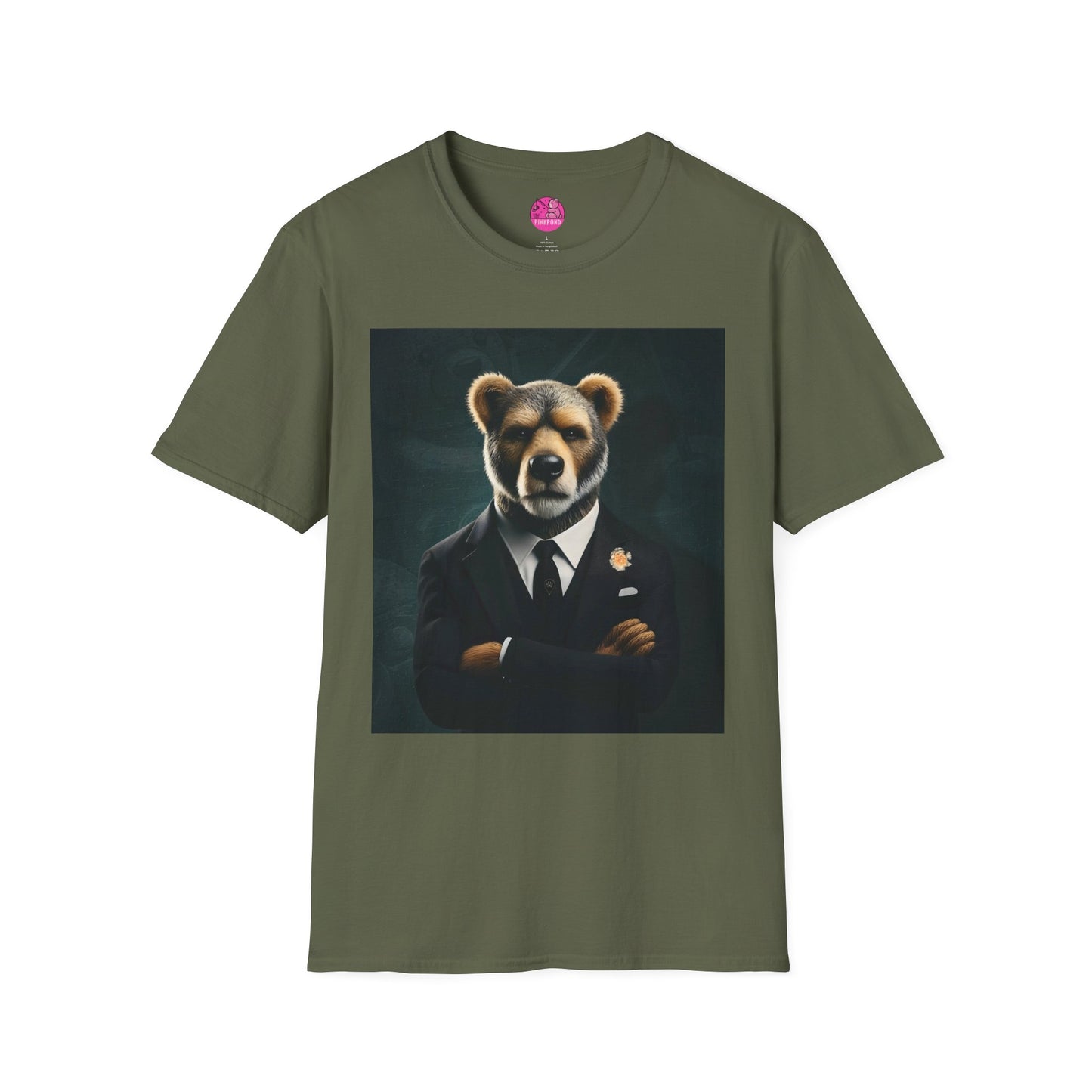 Boss Bear Graphic Tee - Unisex Softstyle T-Shirt for Power Players
