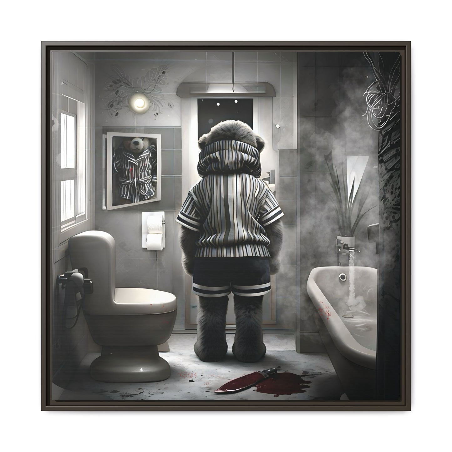 Canvas Art Print - The Untimely Demise of Benjamin Bear by Andrew McCarter, Dark Surreal Artwork