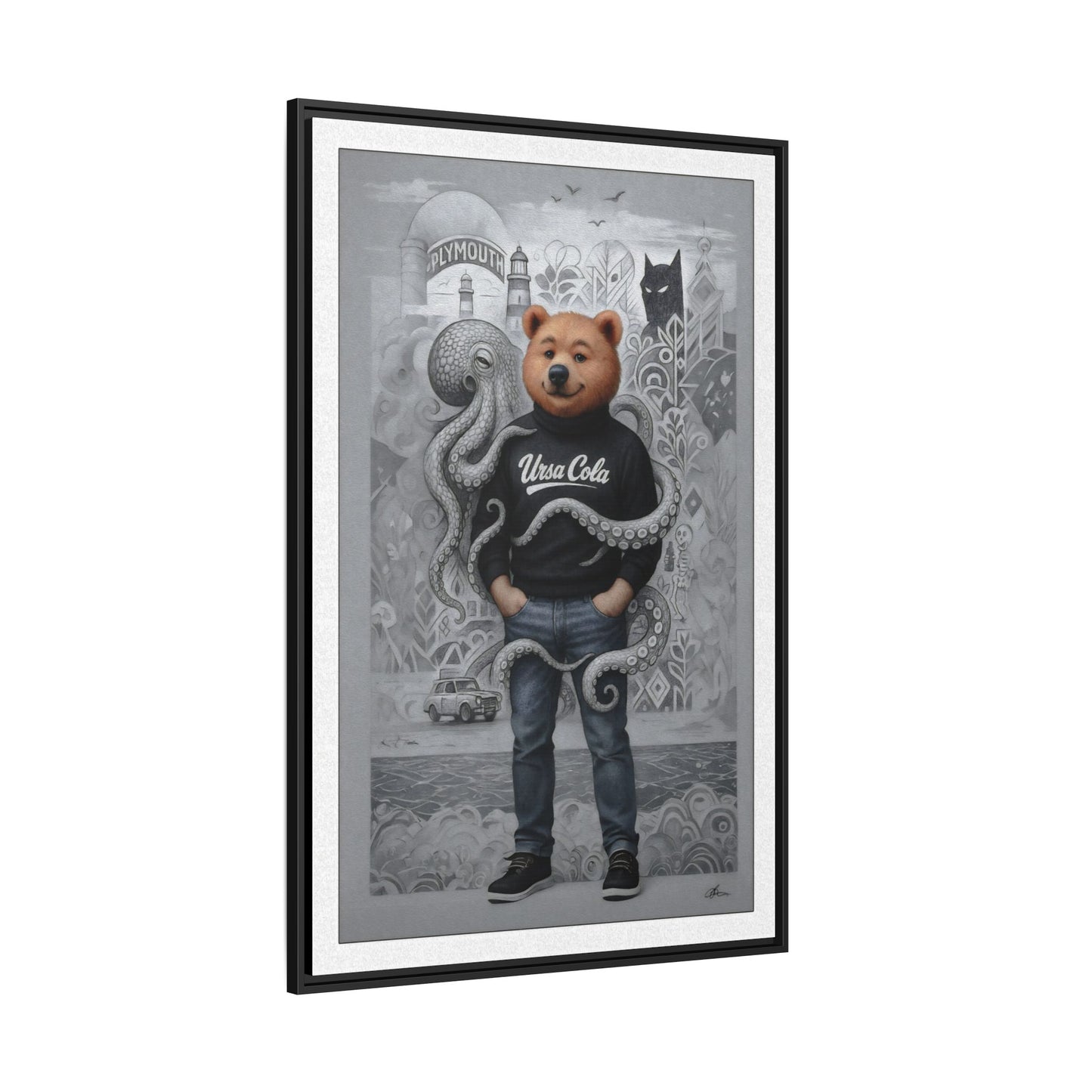 PinkPond Canvas Art Print – An Invasion of Octopi Was Announced on the News. Who Can Save Us?!