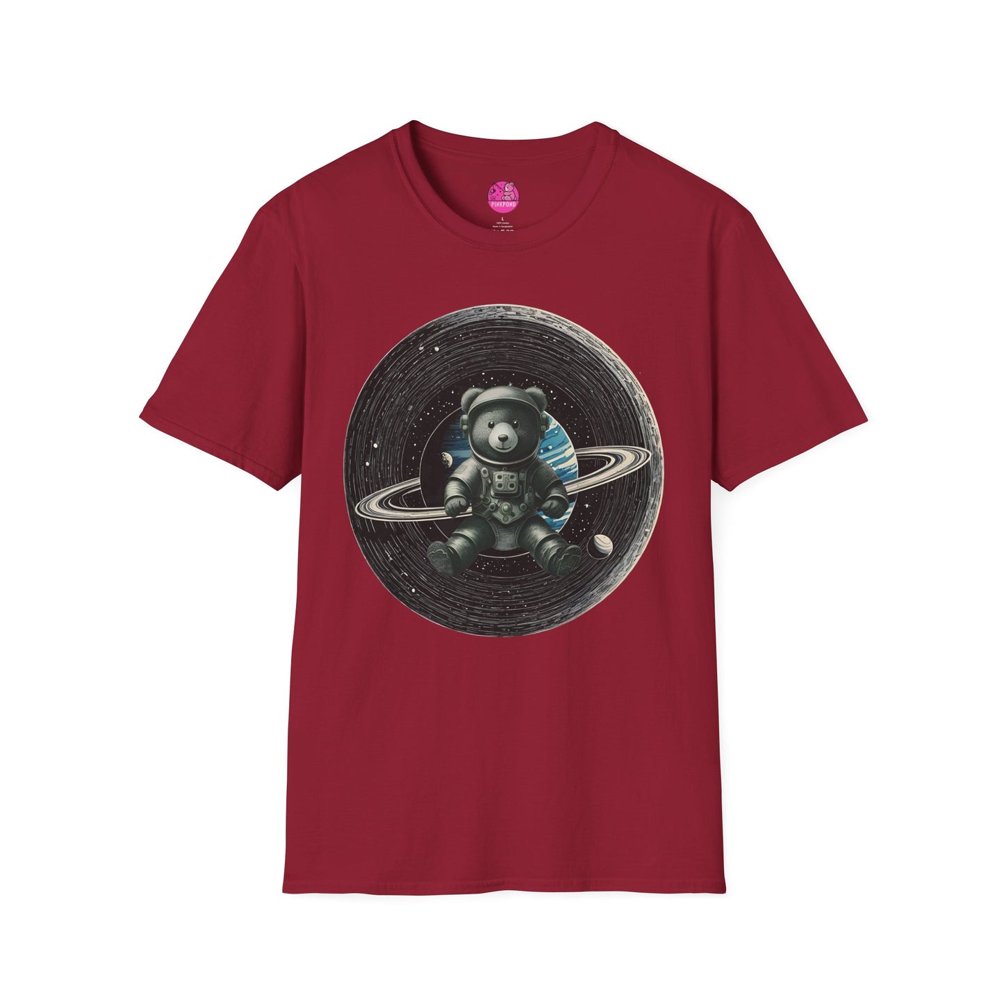 Cosmic Explorer Teddy T-Shirt - Spacefaring Bear Graphic Tee for Space Lovers and Adventurers