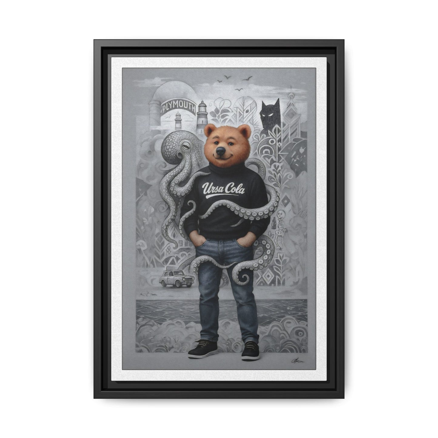 PinkPond Canvas Art Print – An Invasion of Octopi Was Announced on the News. Who Can Save Us?!