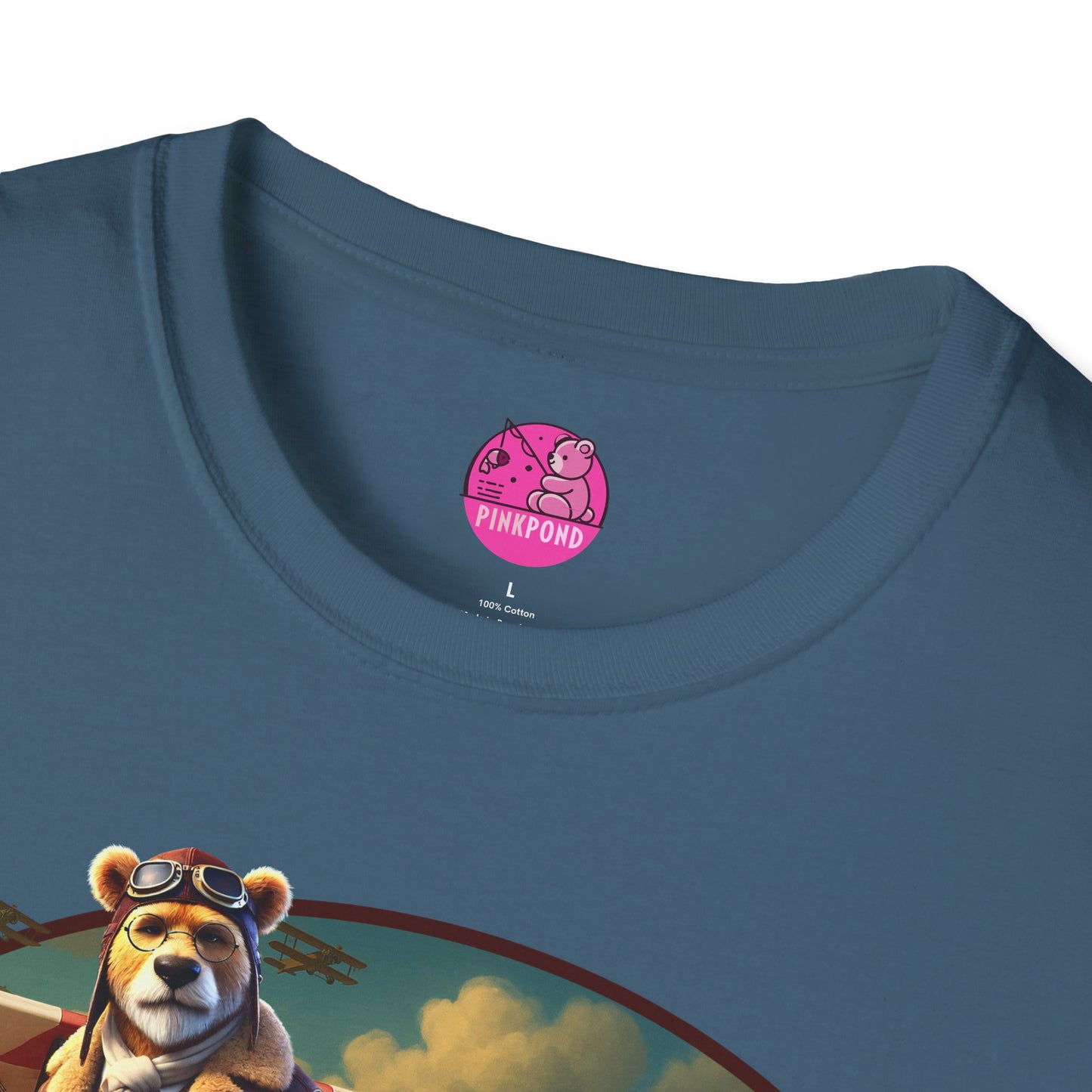 Aviator Bear Softstyle T-Shirt - PinkPond Tee