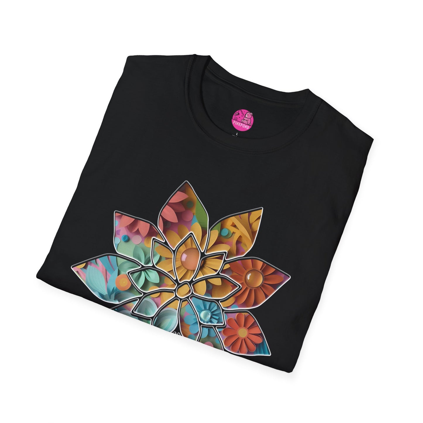 Blooming Beauty T-Shirt – A Burst of Color and Creativity- Unisex Softstyle Tee