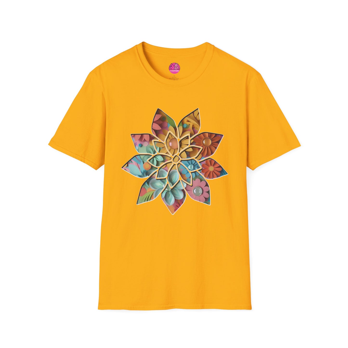 Blooming Beauty T-Shirt – A Burst of Color and Creativity- Unisex Softstyle Tee