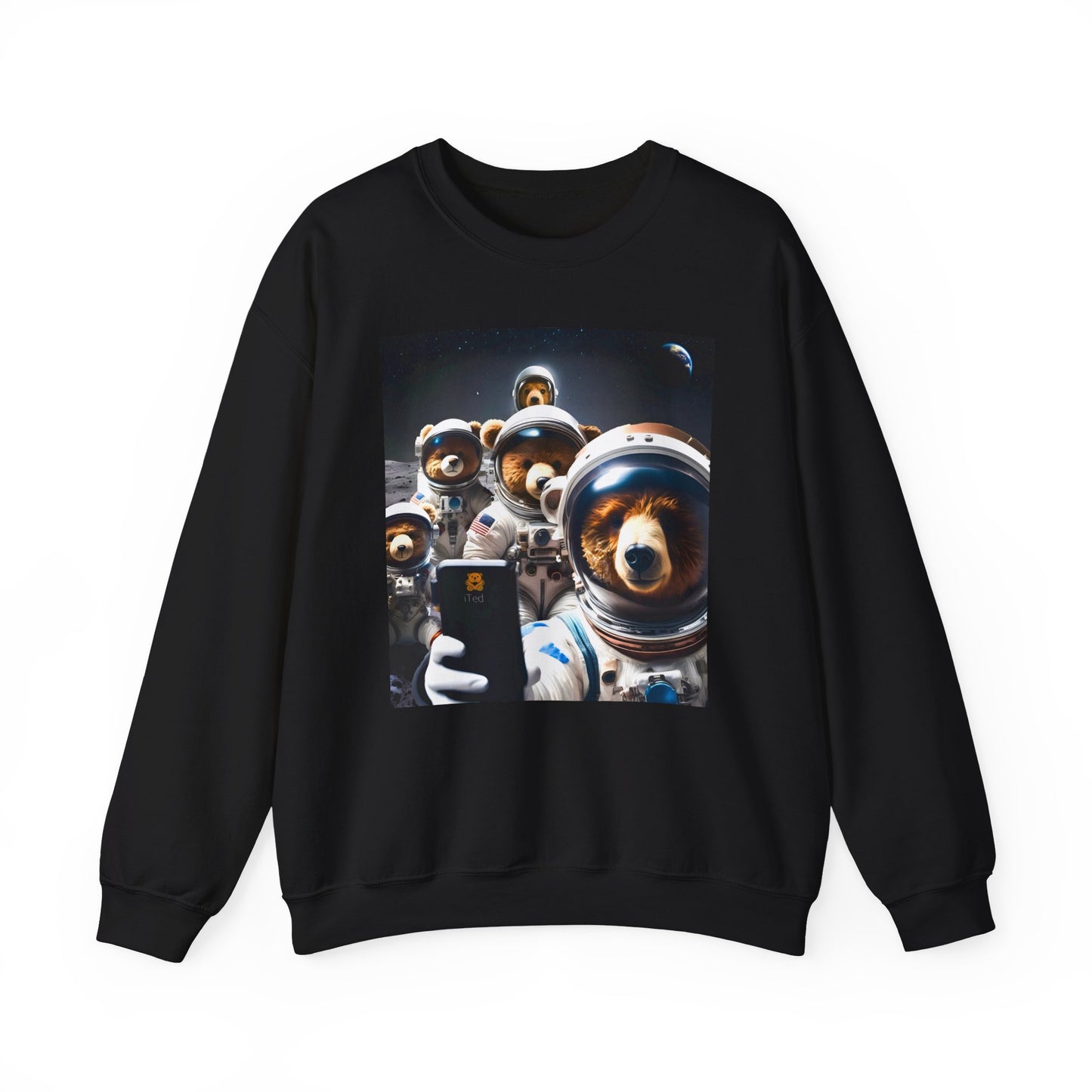 Space Bears Selfie Sweatshirt - Moon Bears Astronaut Selfies Crewneck