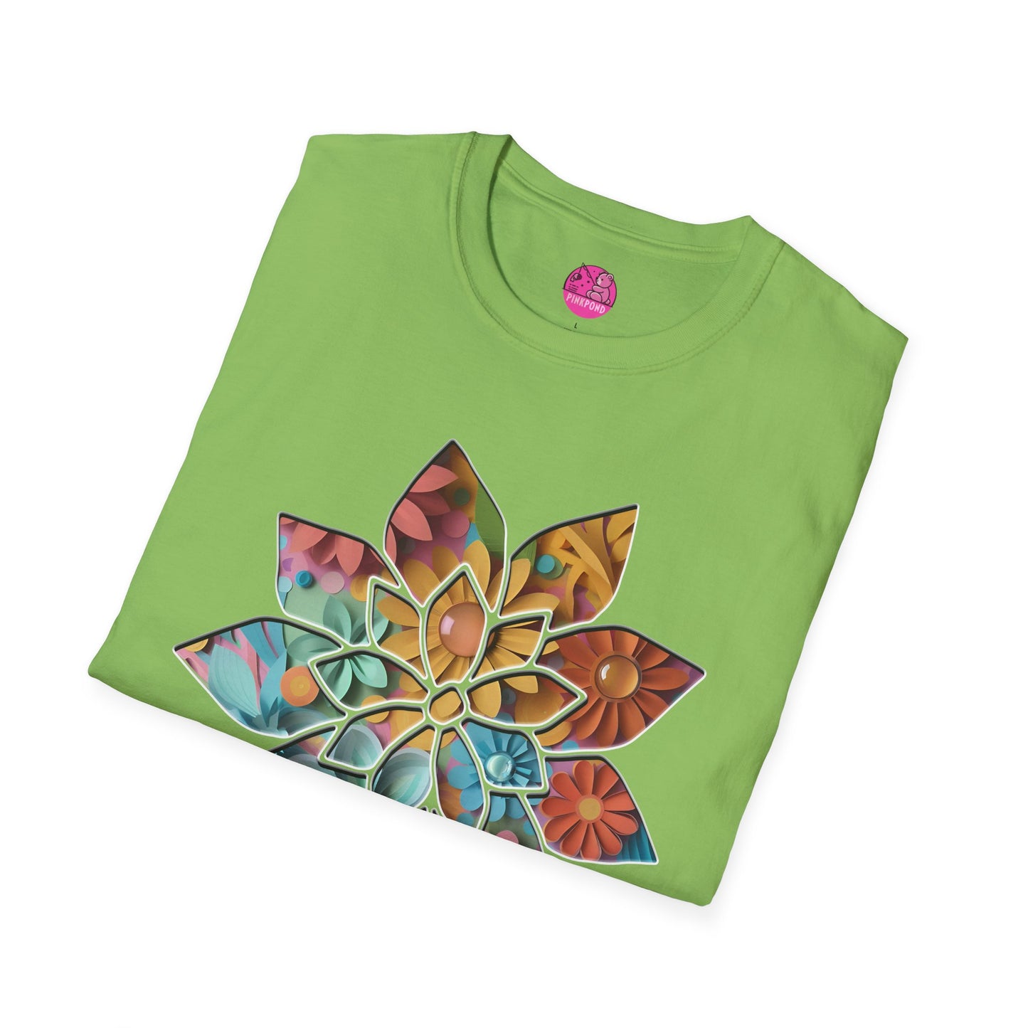 Blooming Beauty T-Shirt – A Burst of Color and Creativity- Unisex Softstyle Tee