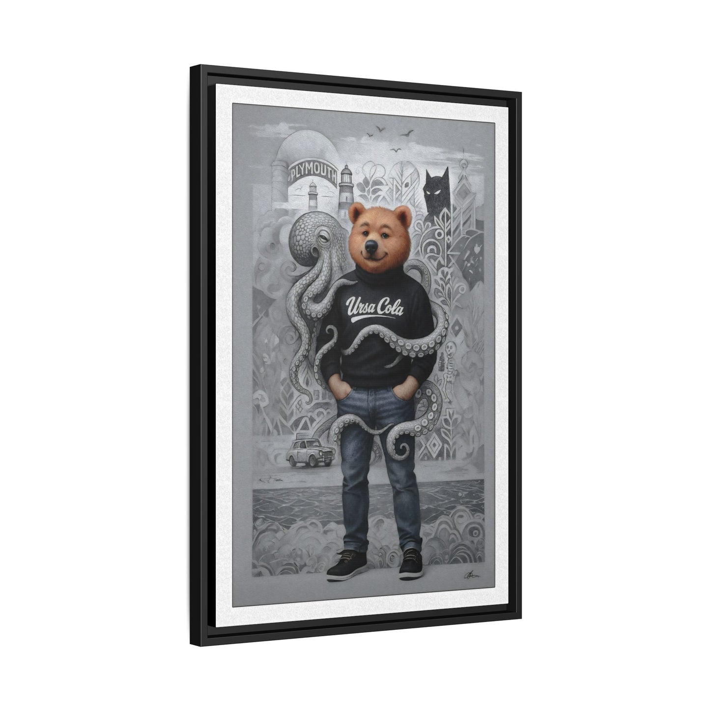PinkPond Canvas Art Print – An Invasion of Octopi Was Announced on the News. Who Can Save Us?!
