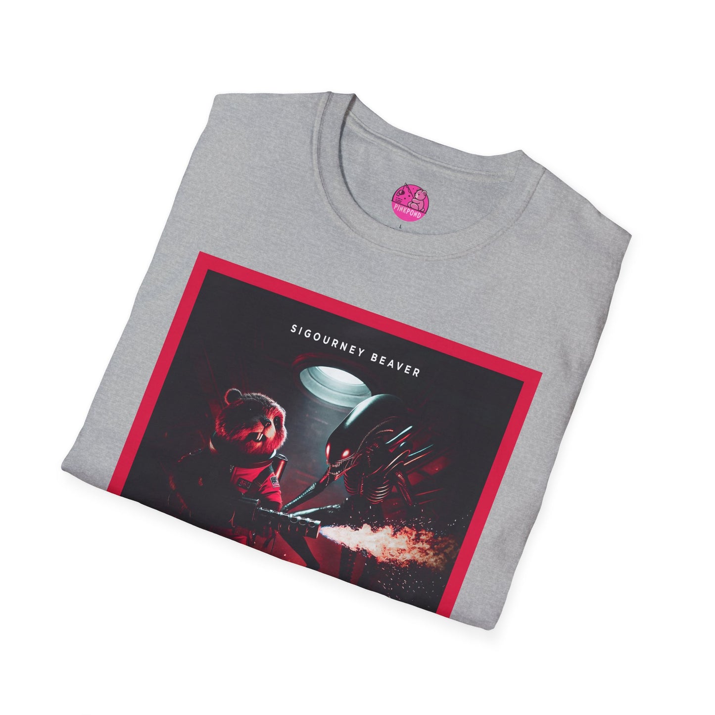 Red Alert Alien Parody Sci-Fi T-Shirt Featuring Sigourney Beaver