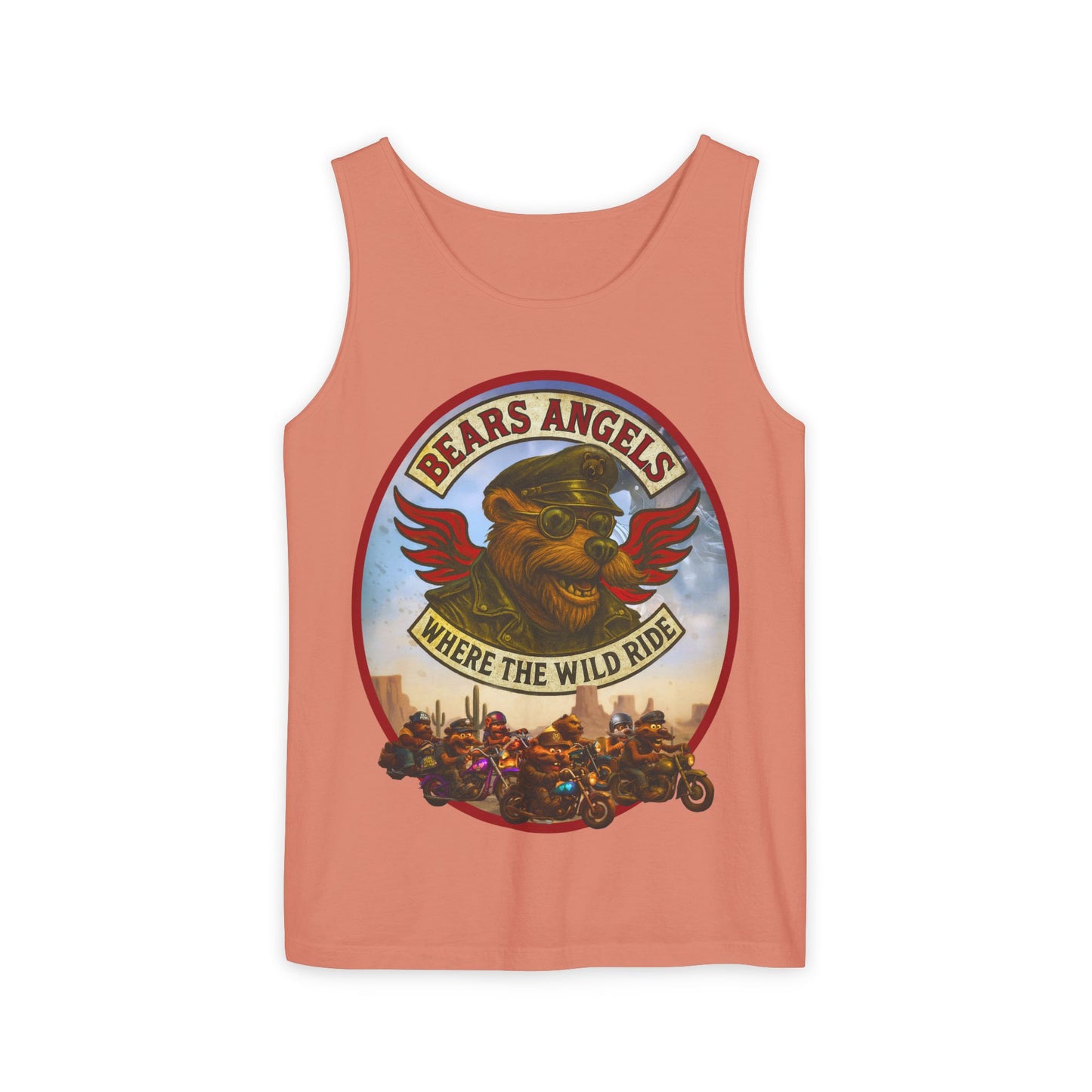Tank Top - Bears Angels Roundel 'Ride With Pride' Biker Bear Design