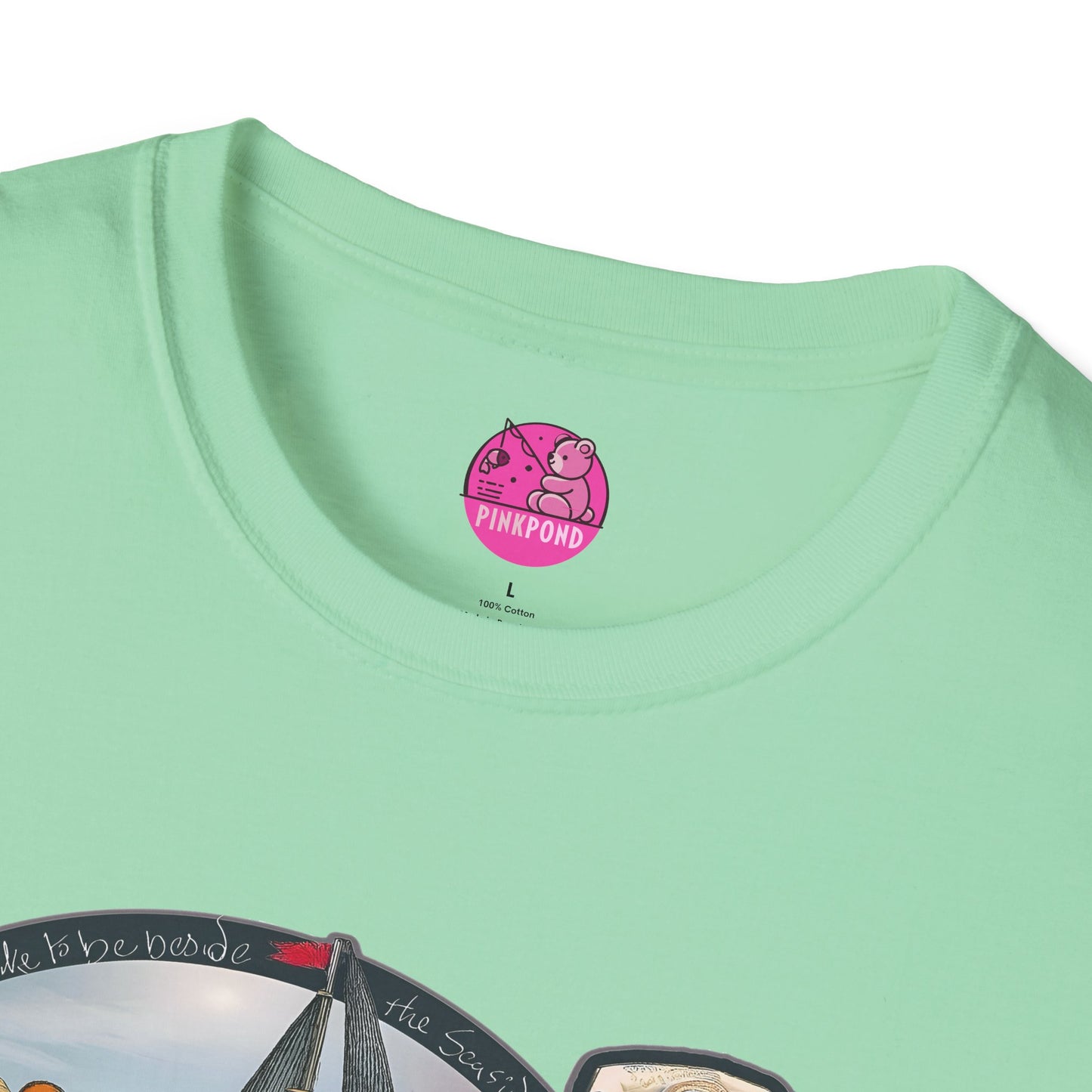Nautical Tee - Beside the Sea Teddy Bear and Mermaid
