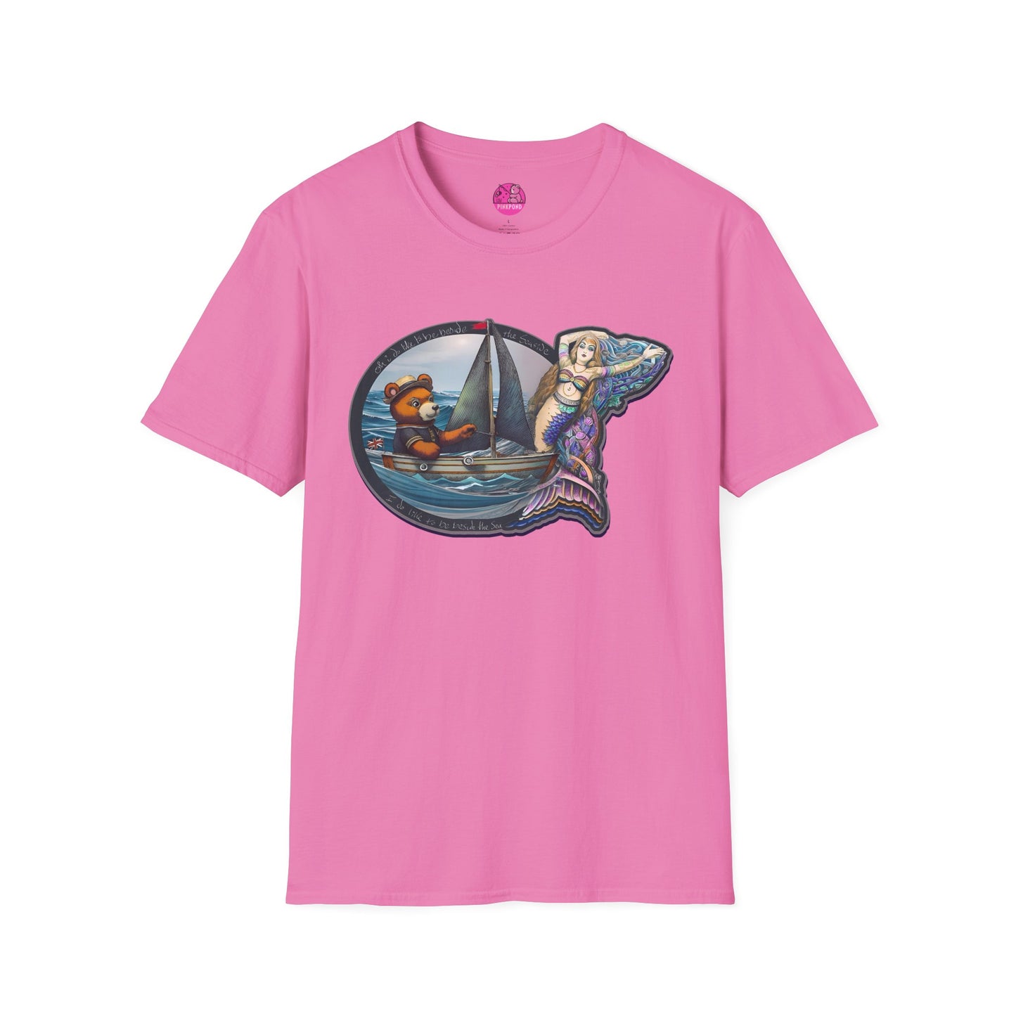Nautical Tee - Beside the Sea Teddy Bear and Mermaid