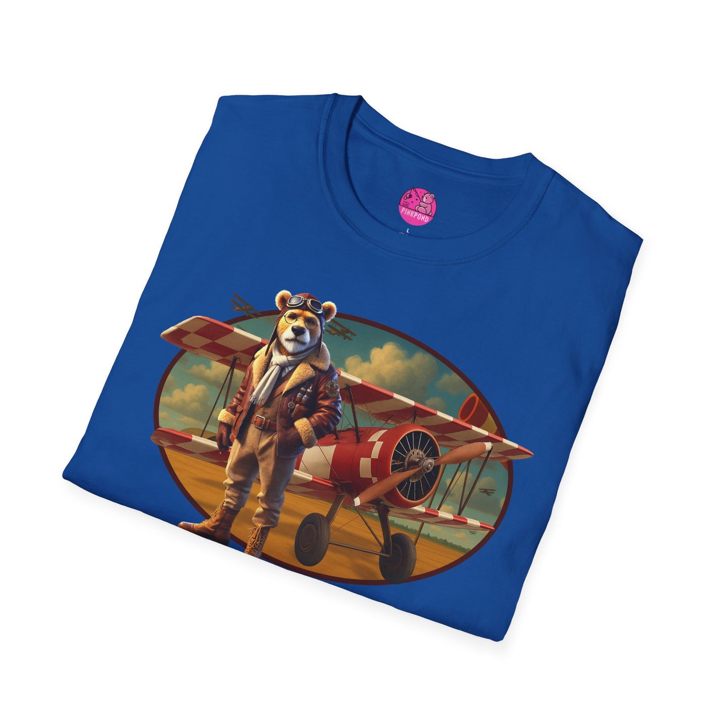 Aviator Bear Softstyle T-Shirt - PinkPond Tee
