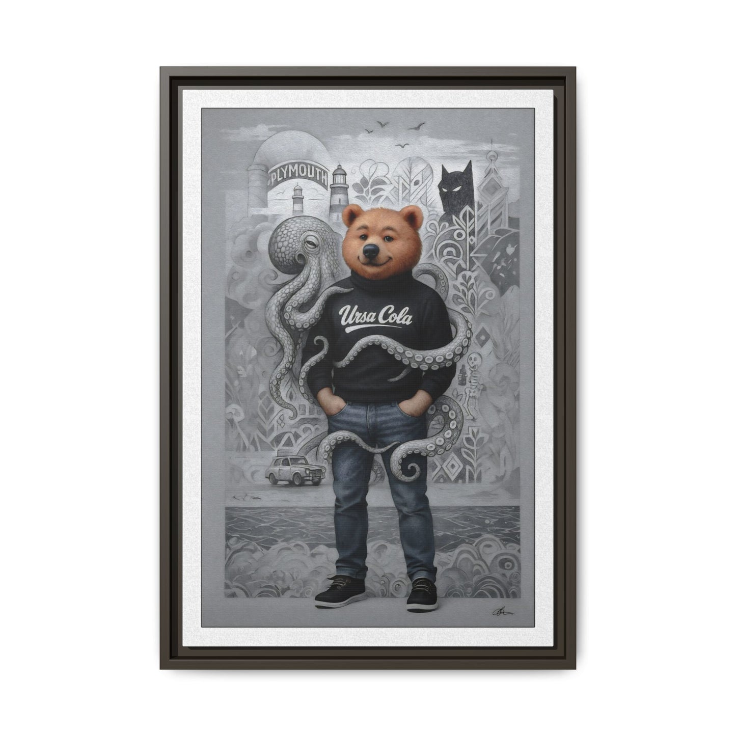 PinkPond Canvas Art Print – An Invasion of Octopi Was Announced on the News. Who Can Save Us?!