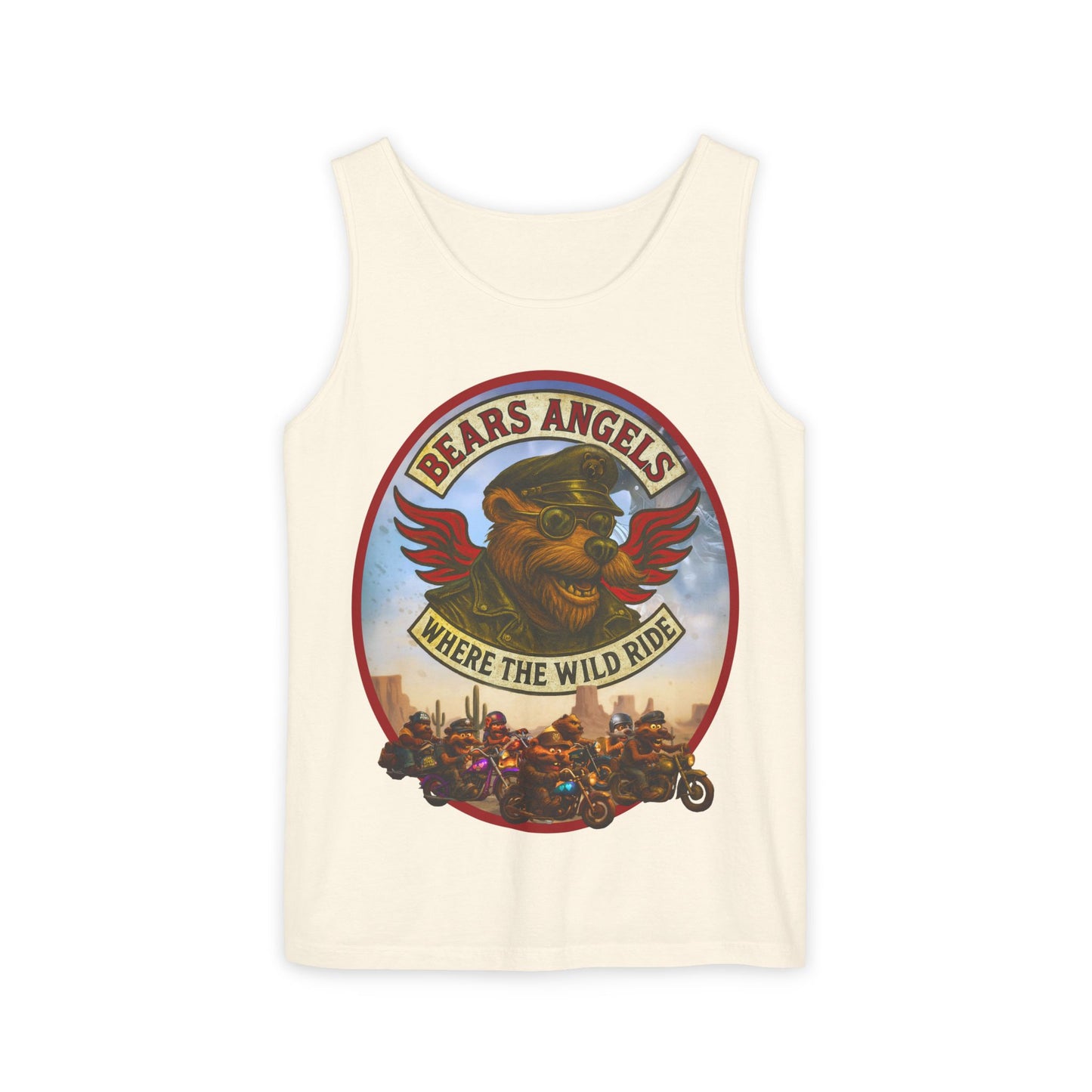 Tank Top - Bears Angels Roundel 'Ride With Pride' Biker Bear Design