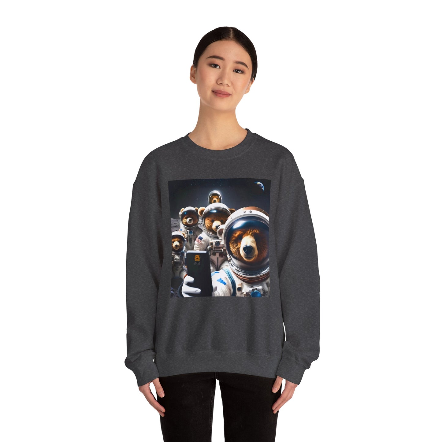 Space Bears Selfie Sweatshirt - Moon Bears Astronaut Selfies Crewneck