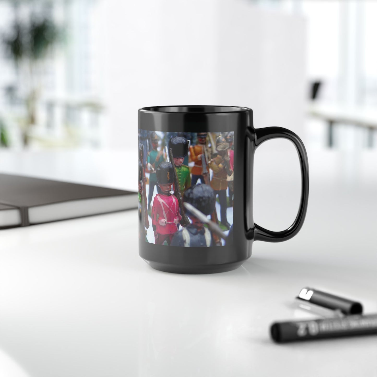 Toy Soldier Parade Black Mug