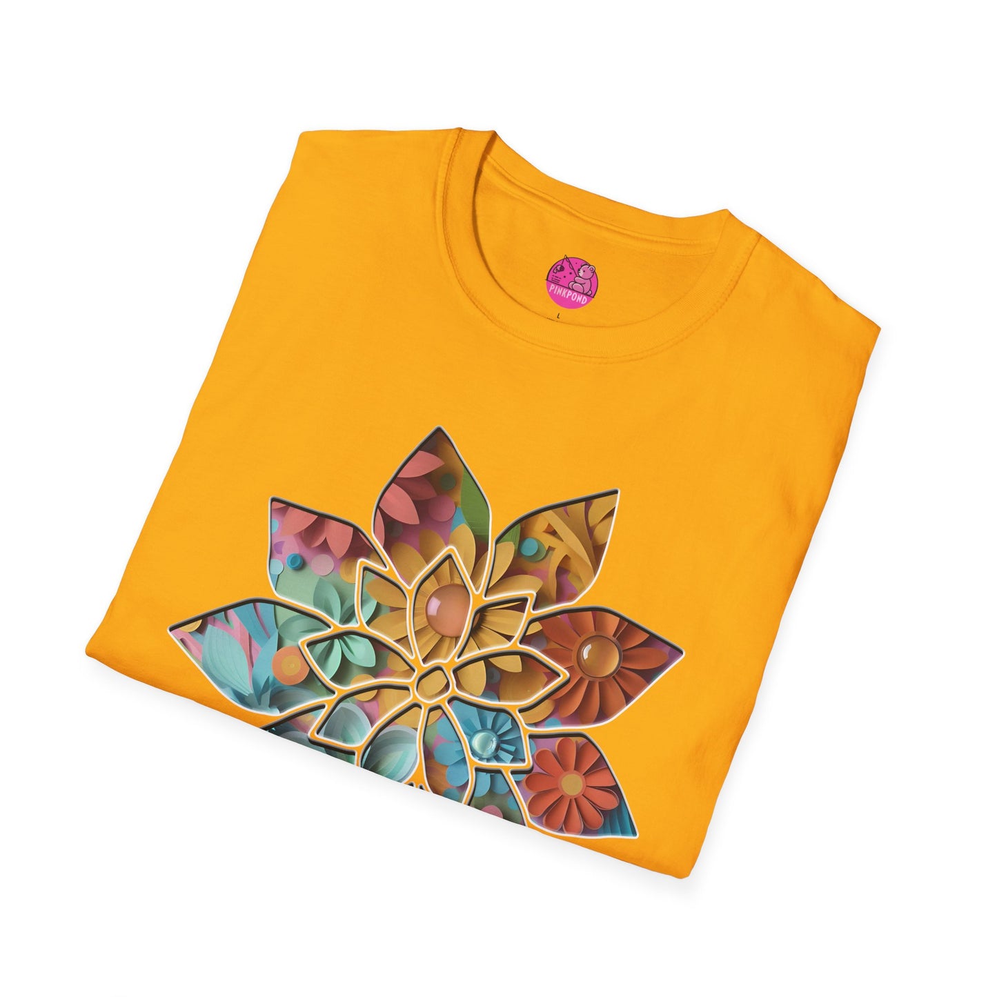 Blooming Beauty T-Shirt – A Burst of Color and Creativity- Unisex Softstyle Tee