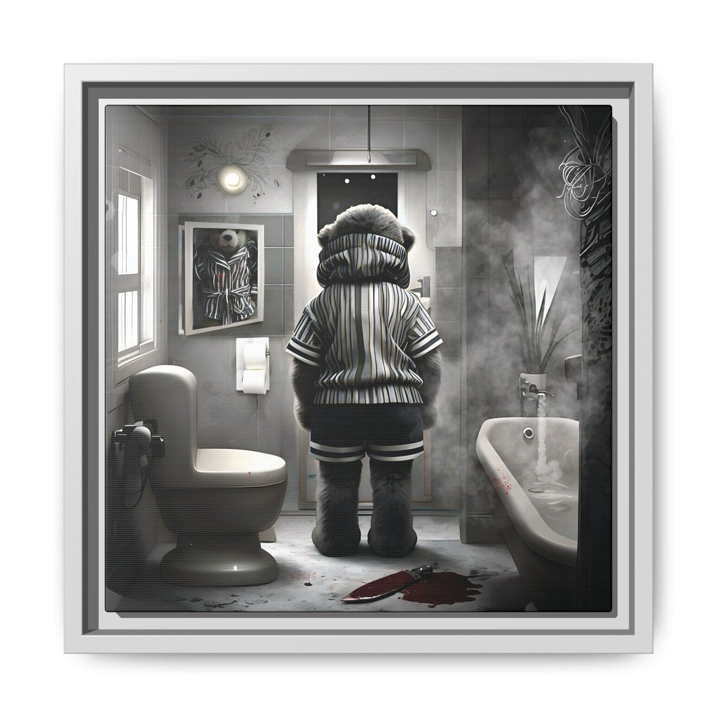 Canvas Art Print - The Untimely Demise of Benjamin Bear by Andrew McCarter, Dark Surreal Artwork