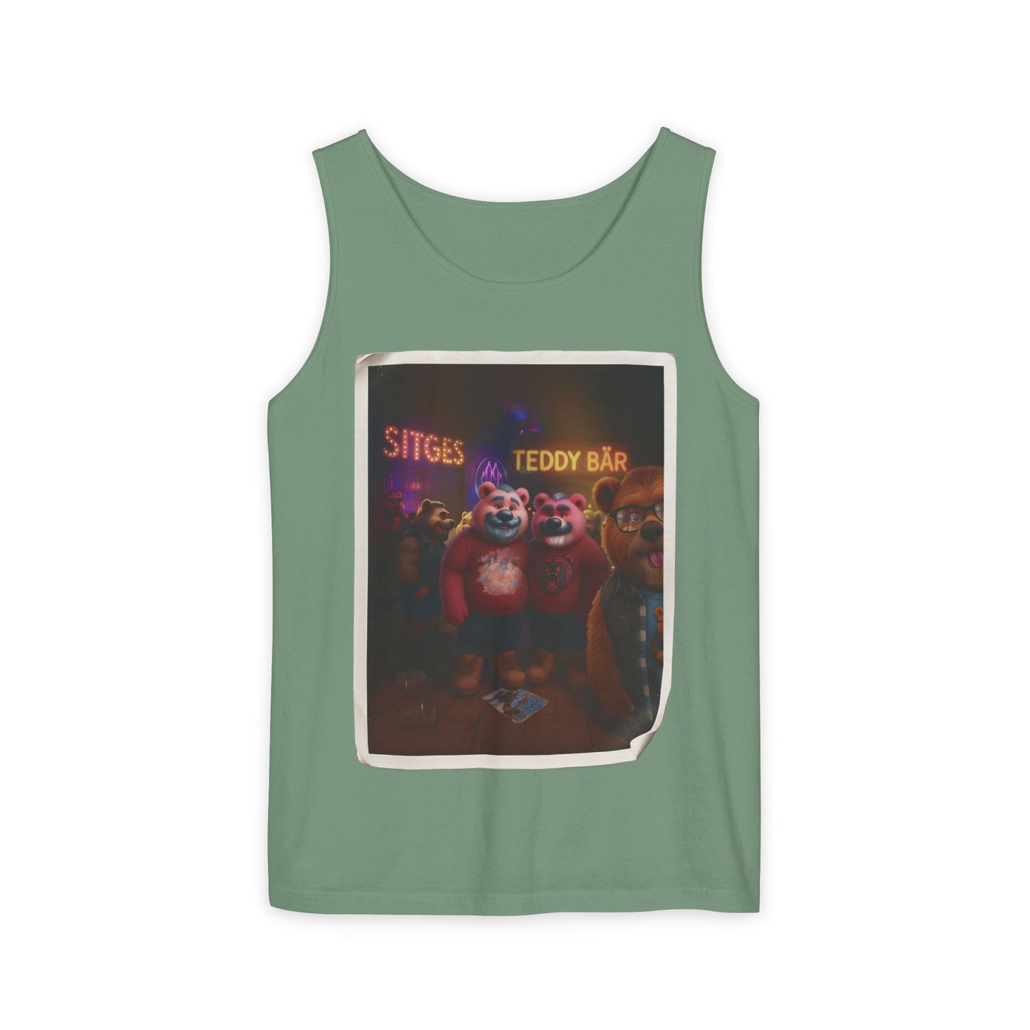 Tank Top - The Photo Bomber Bear Tee by Andrew McCarter for PinkPond, Unisex Pride Pool Party Shirt