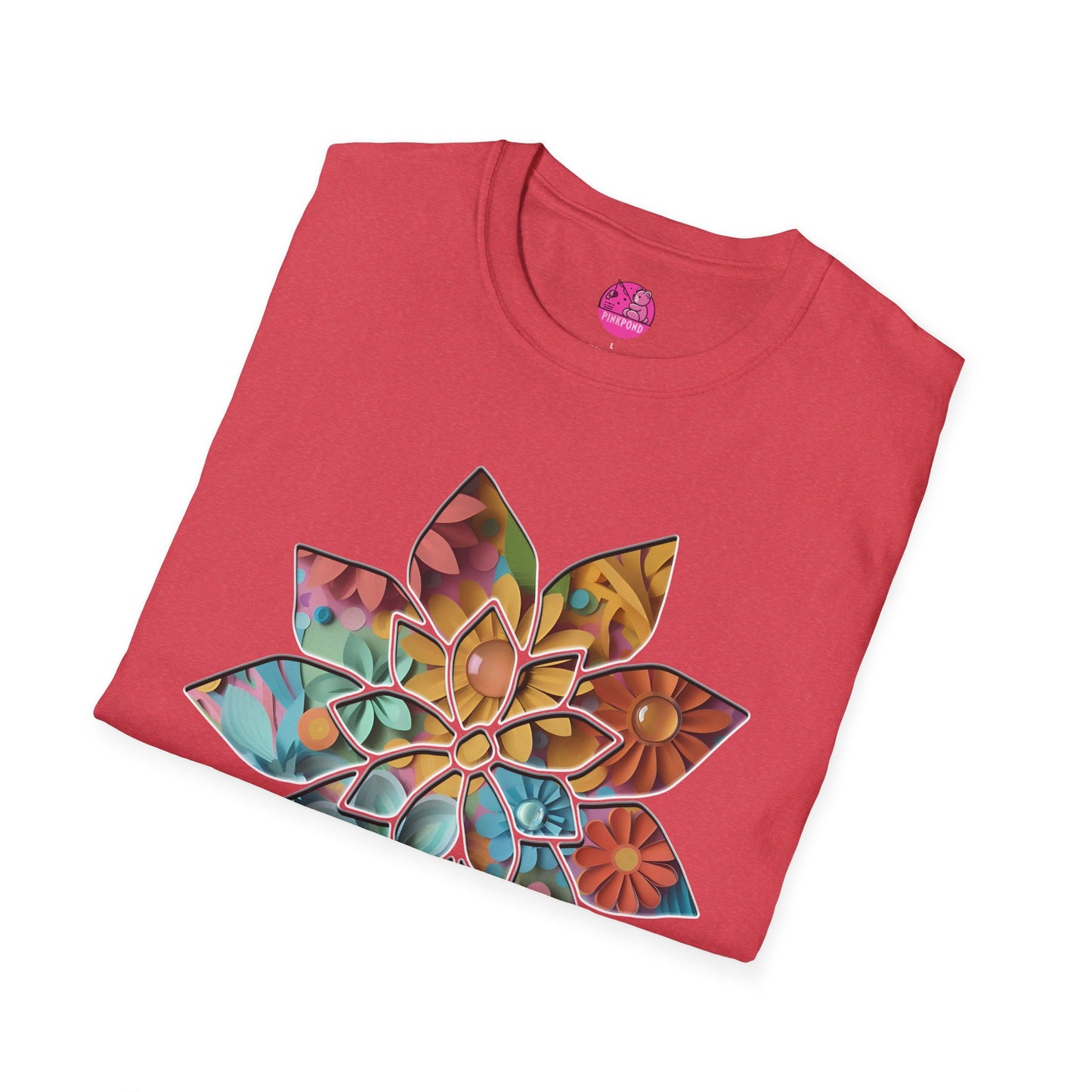 Blooming Beauty T-Shirt – A Burst of Color and Creativity- Unisex Softstyle Tee