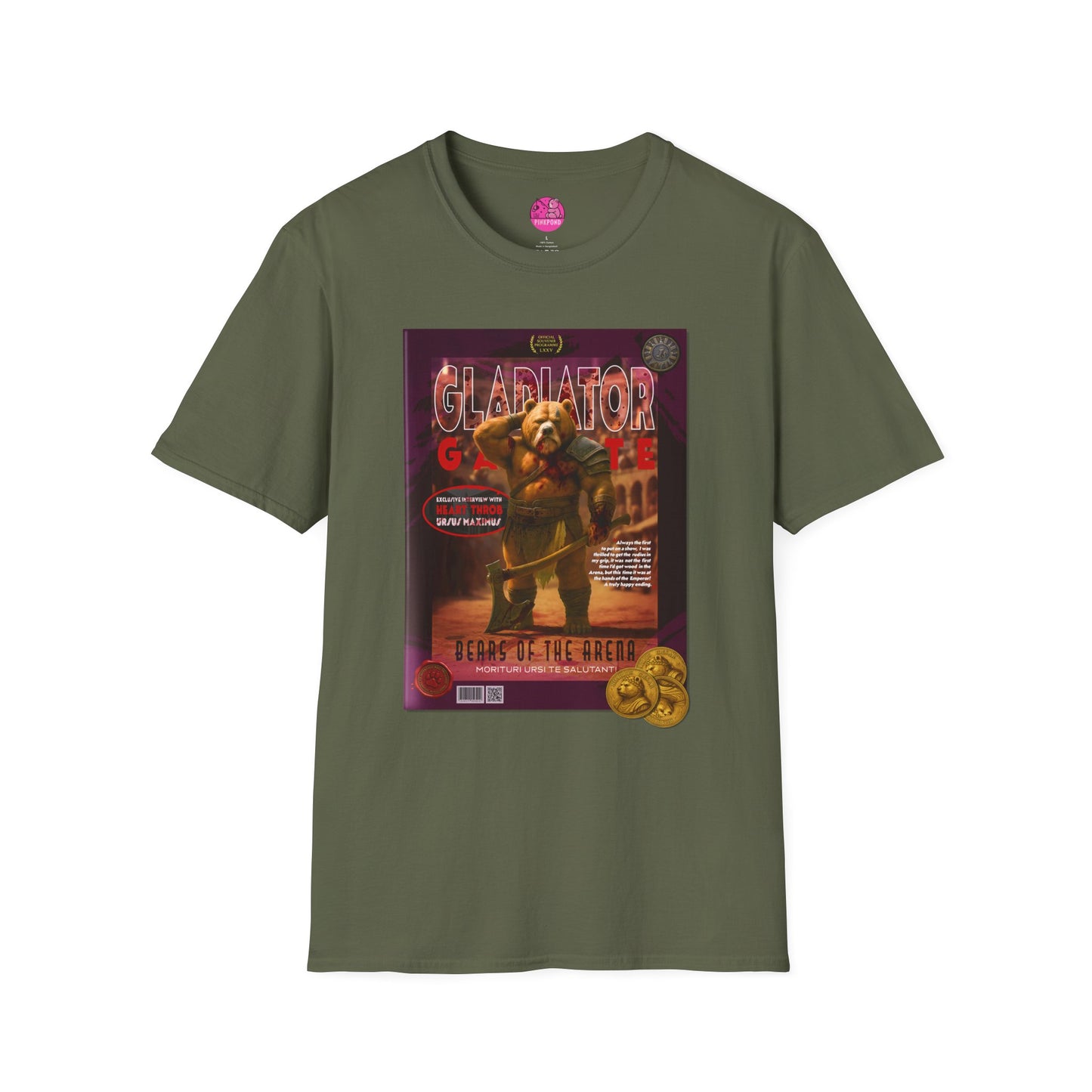 Gladiator Gazette T-Shirt - Bears of the Arena Roman Parody Souvenir Tee