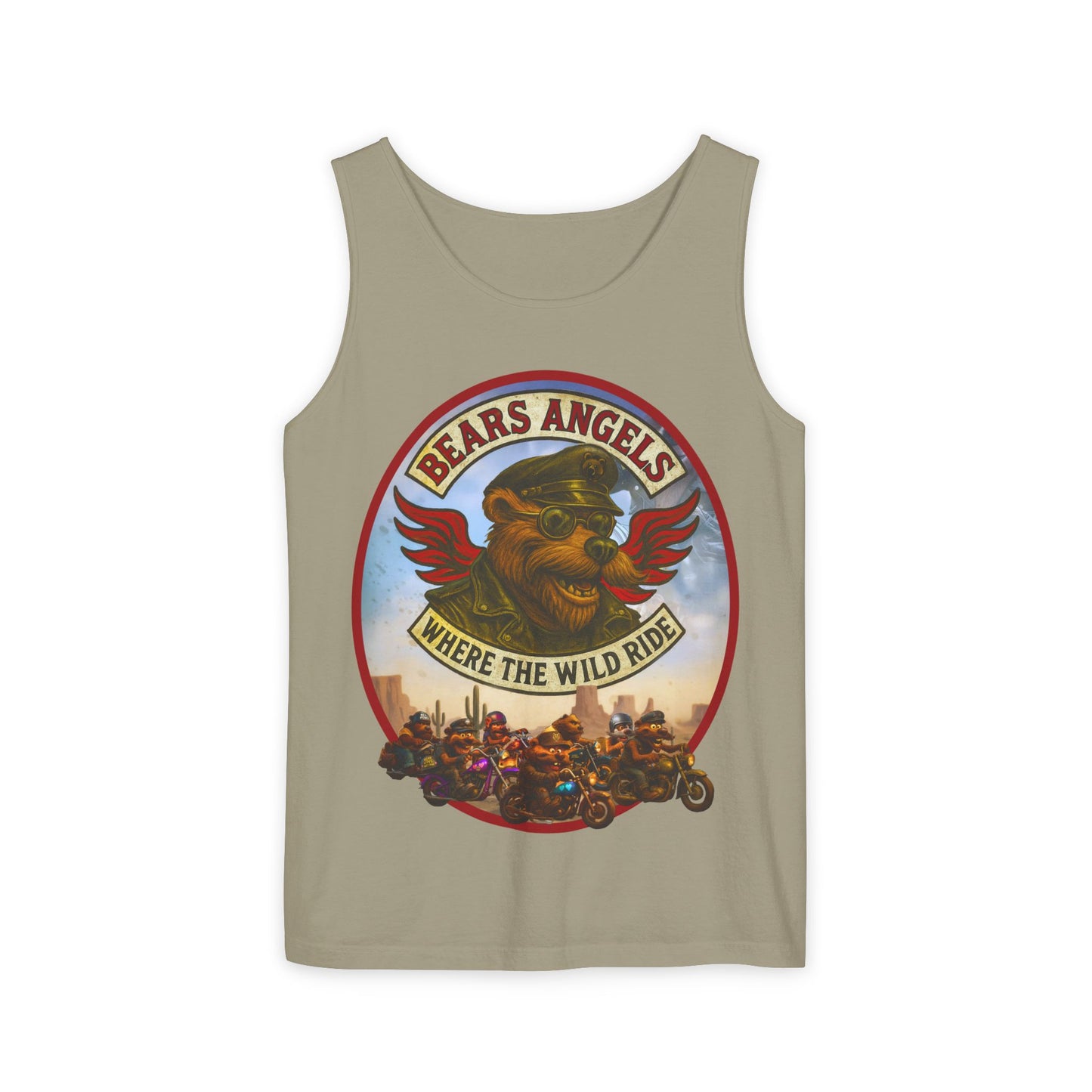Tank Top - Bears Angels Roundel 'Ride With Pride' Biker Bear Design