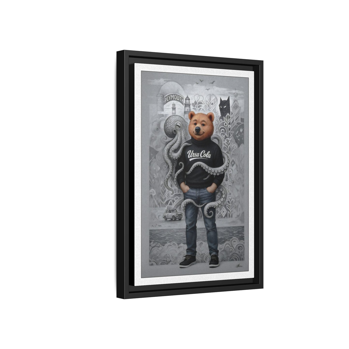 PinkPond Canvas Art Print – An Invasion of Octopi Was Announced on the News. Who Can Save Us?!