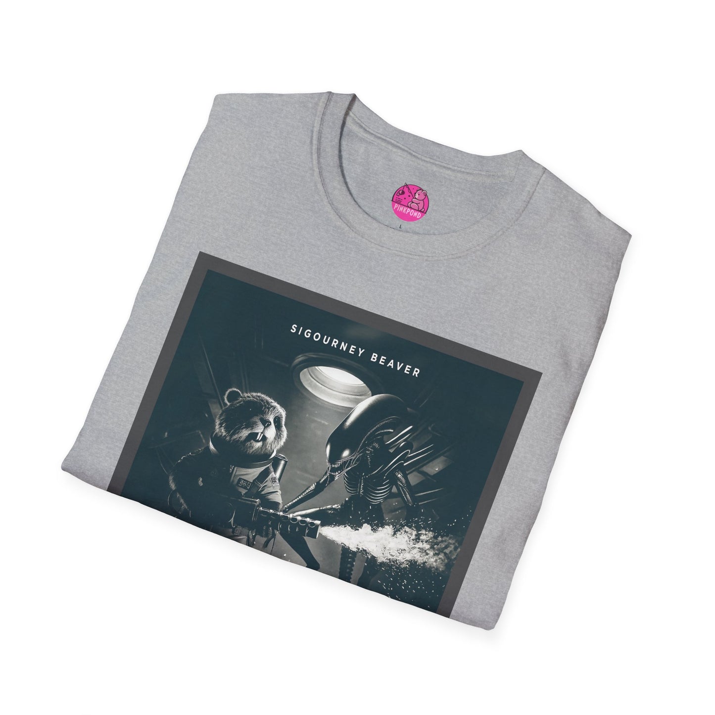 Retro Noir Alien Parody Sci-Fi T-Shirt Featuring Sigourney Beaver