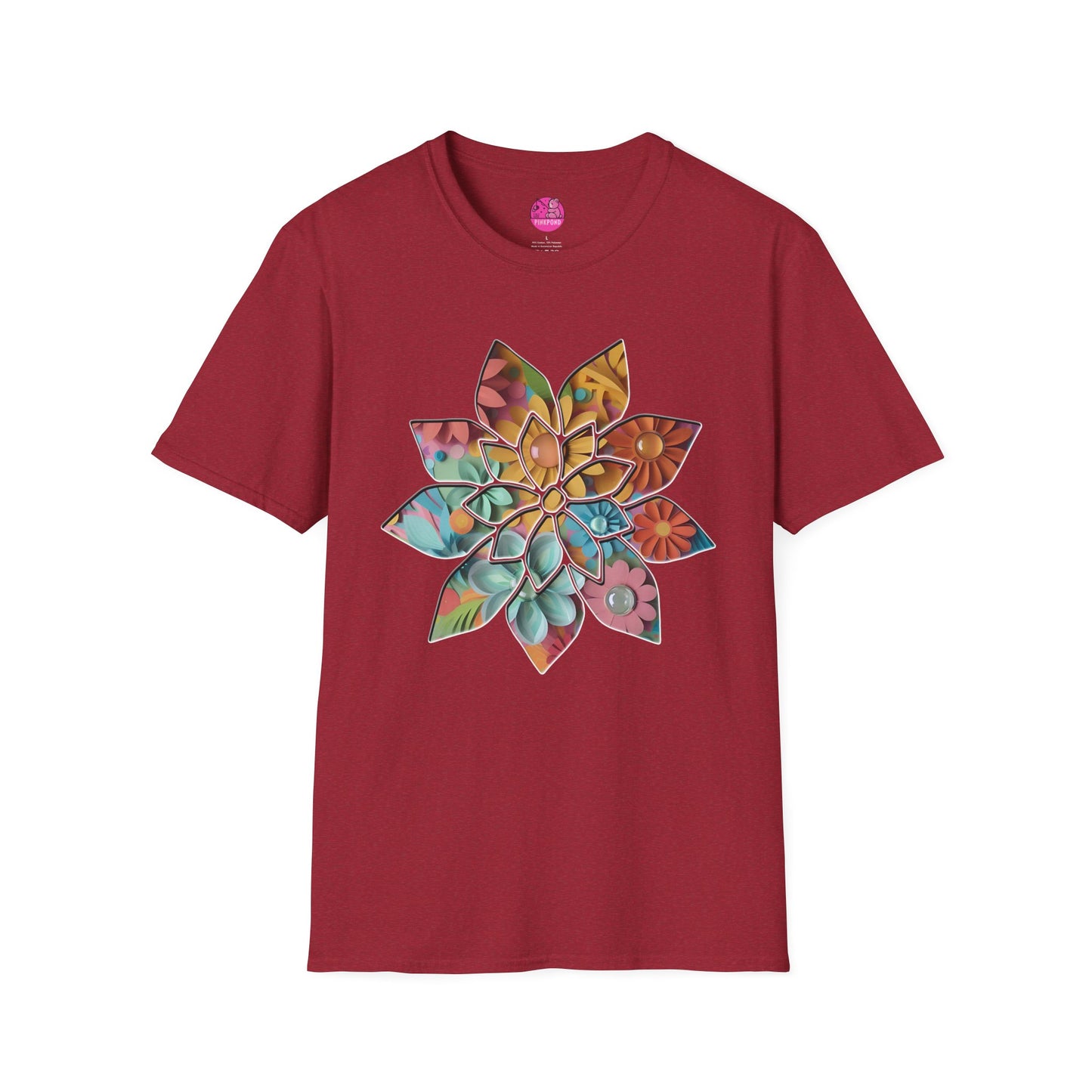 Blooming Beauty T-Shirt – A Burst of Color and Creativity- Unisex Softstyle Tee