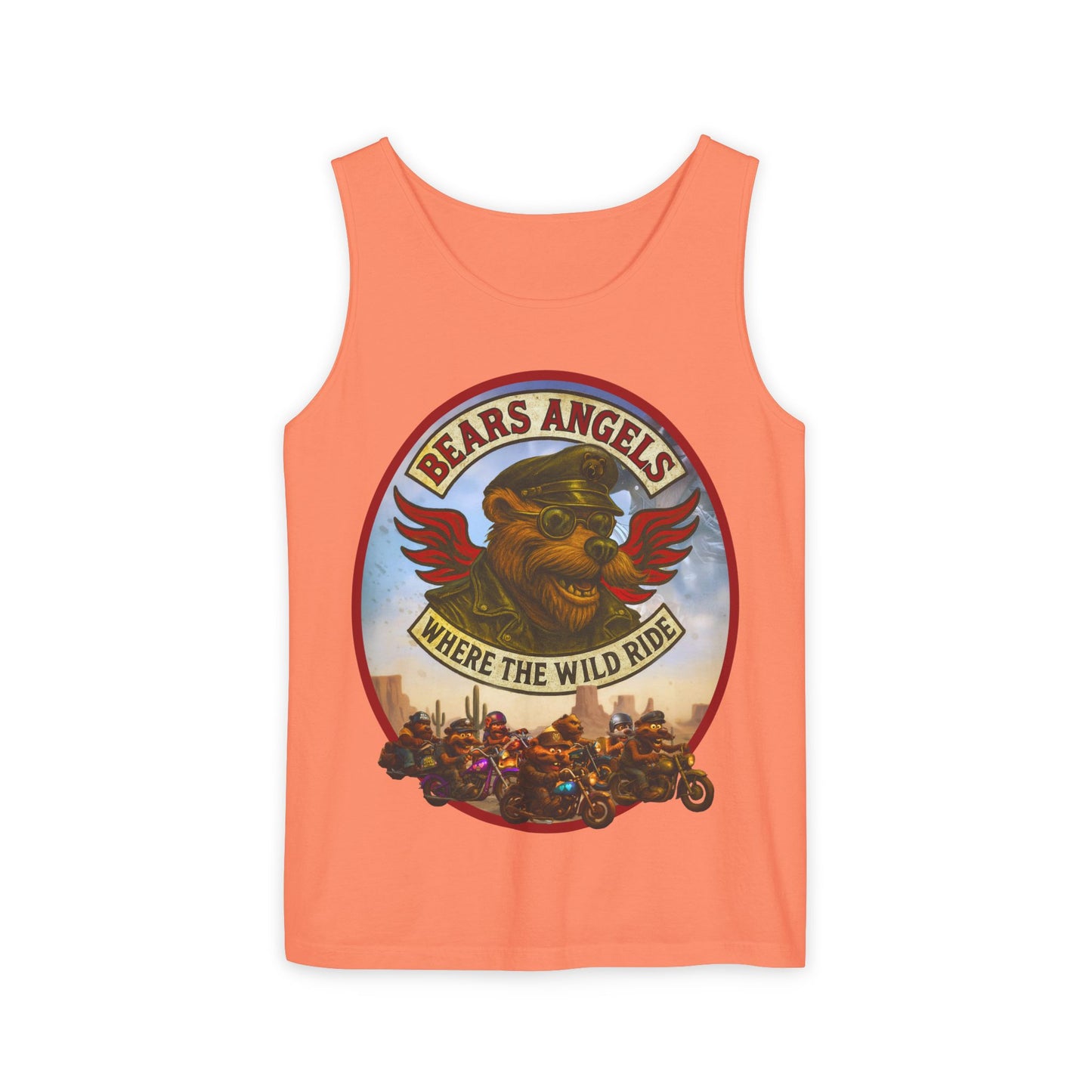 Tank Top - Bears Angels Roundel 'Ride With Pride' Biker Bear Design