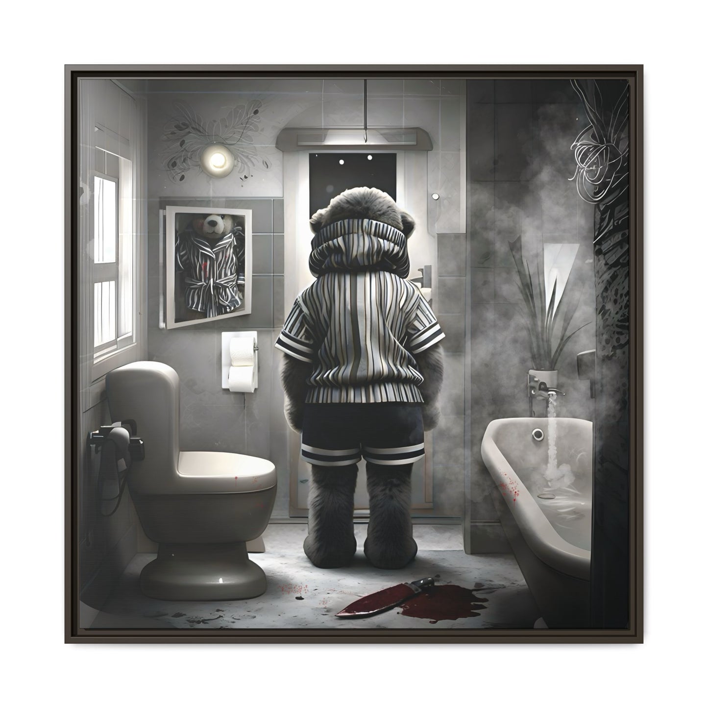 Canvas Art Print - The Untimely Demise of Benjamin Bear by Andrew McCarter, Dark Surreal Artwork
