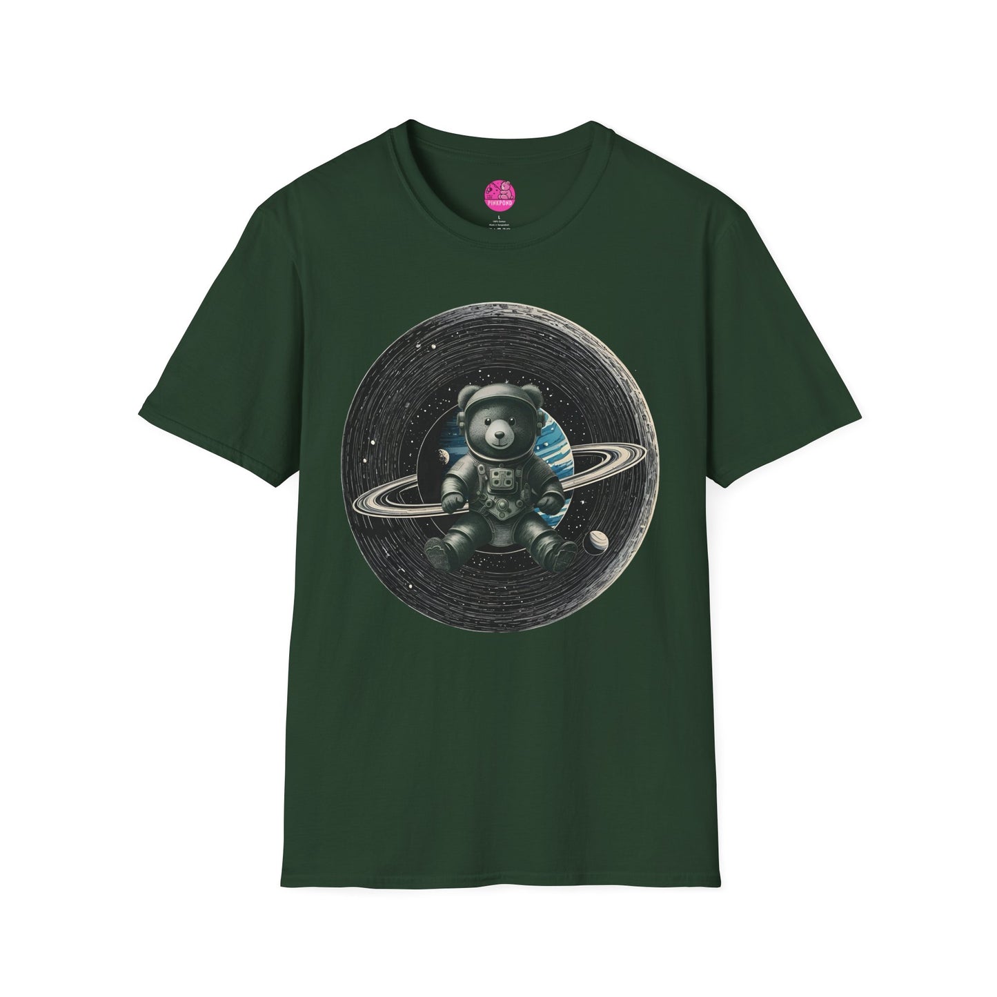 Cosmic Explorer Teddy T-Shirt - Spacefaring Bear Graphic Tee for Space Lovers and Adventurers