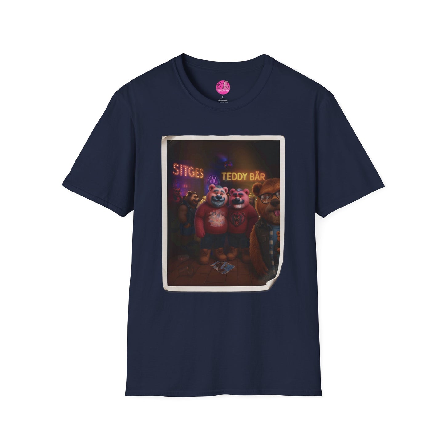 Photo Bomber Bear Unisex T-Shirt by Andrew McCarter for PinkPond
