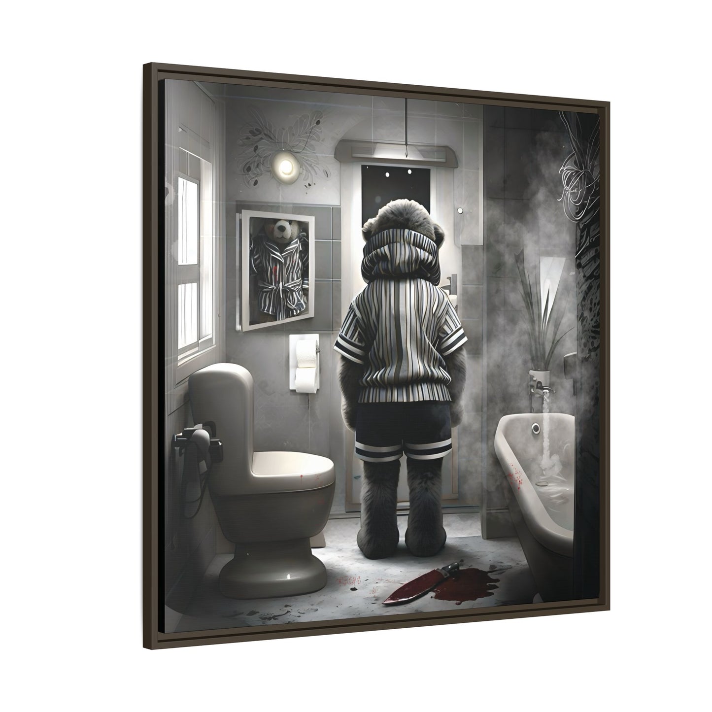 Canvas Art Print - The Untimely Demise of Benjamin Bear by Andrew McCarter, Dark Surreal Artwork
