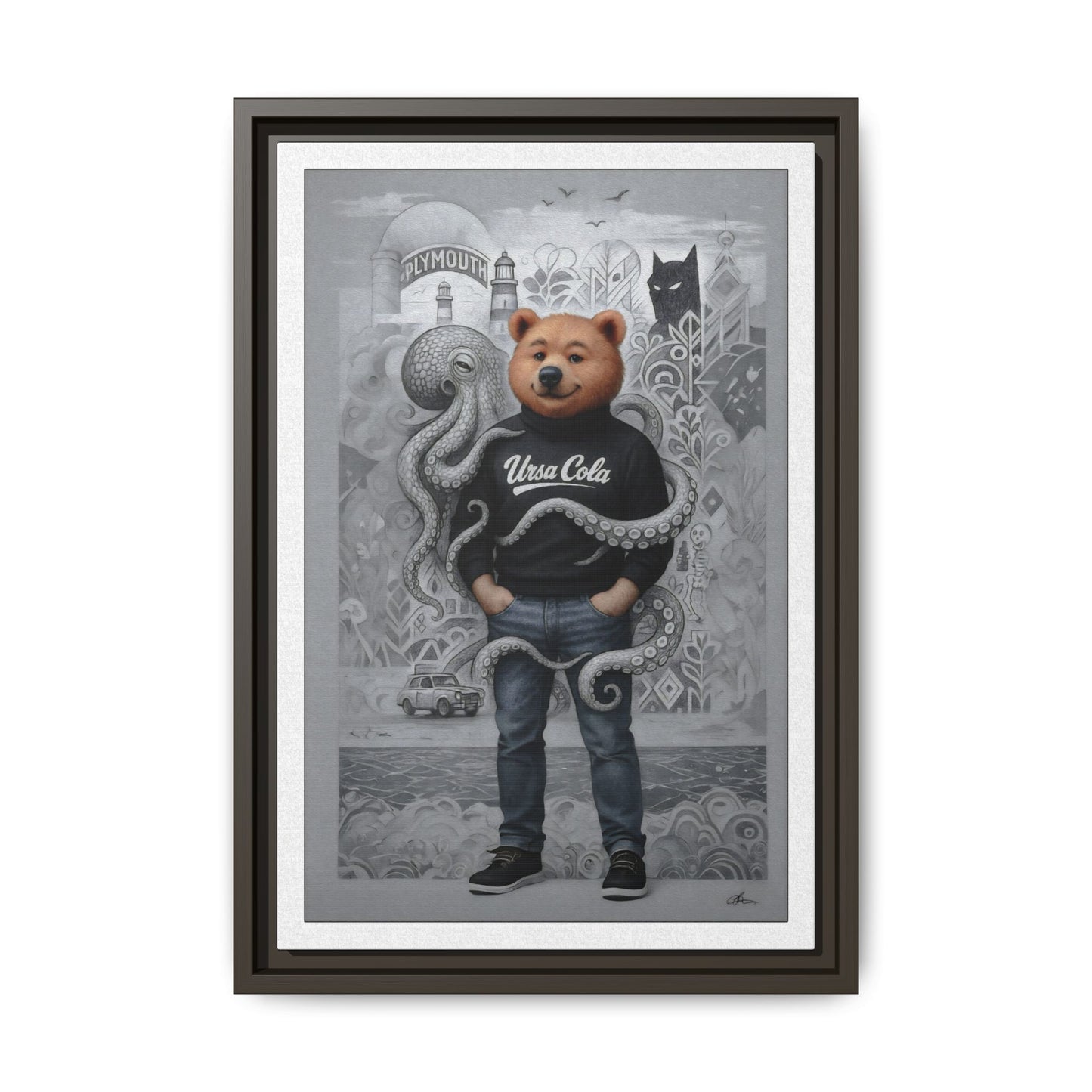 PinkPond Canvas Art Print – An Invasion of Octopi Was Announced on the News. Who Can Save Us?!
