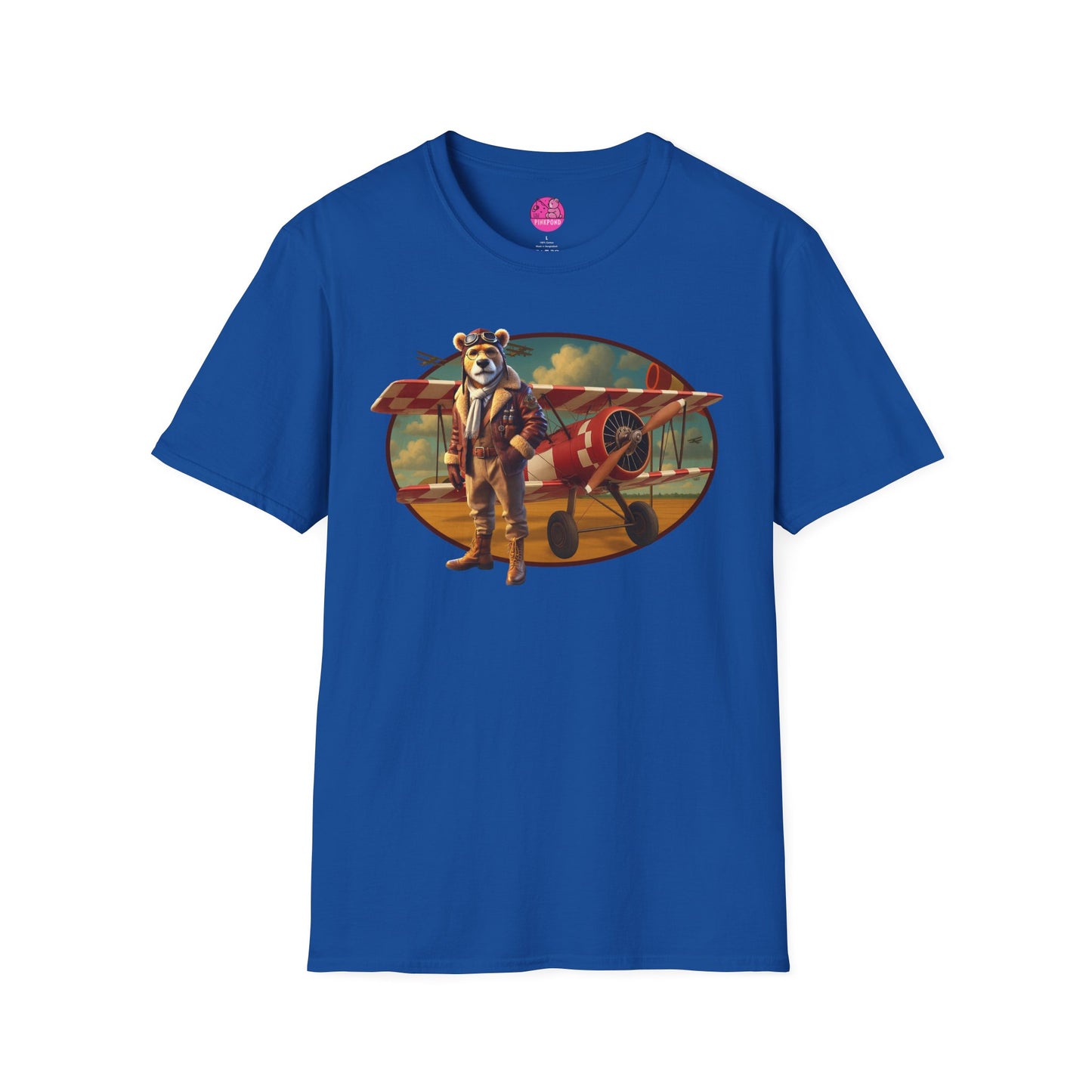 Aviator Bear Softstyle T-Shirt - PinkPond Tee