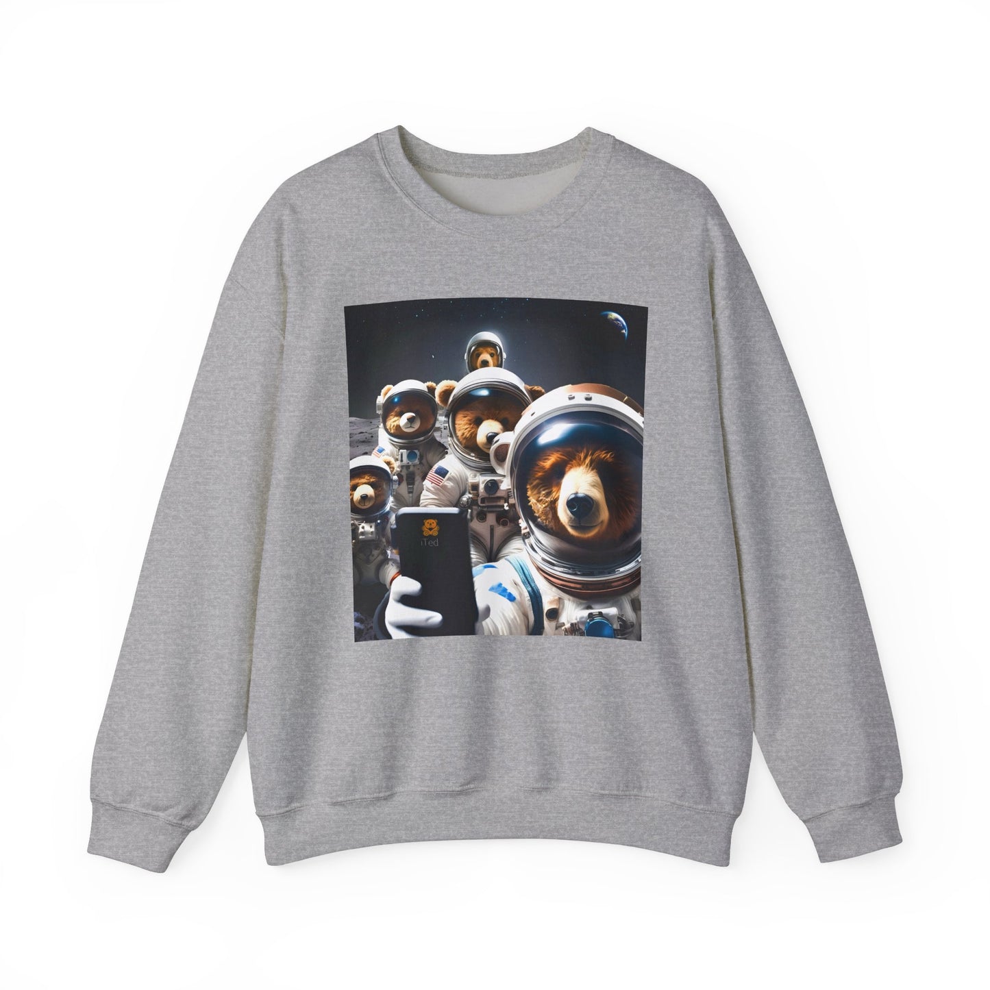 Space Bears Selfie Sweatshirt - Moon Bears Astronaut Selfies Crewneck
