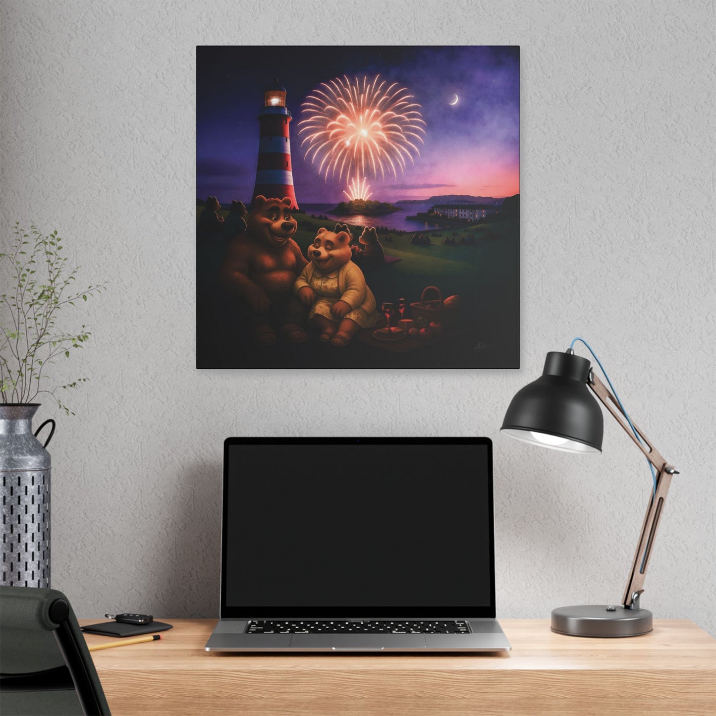 Art Canvas - The Firework Contest by Andrew McCarter