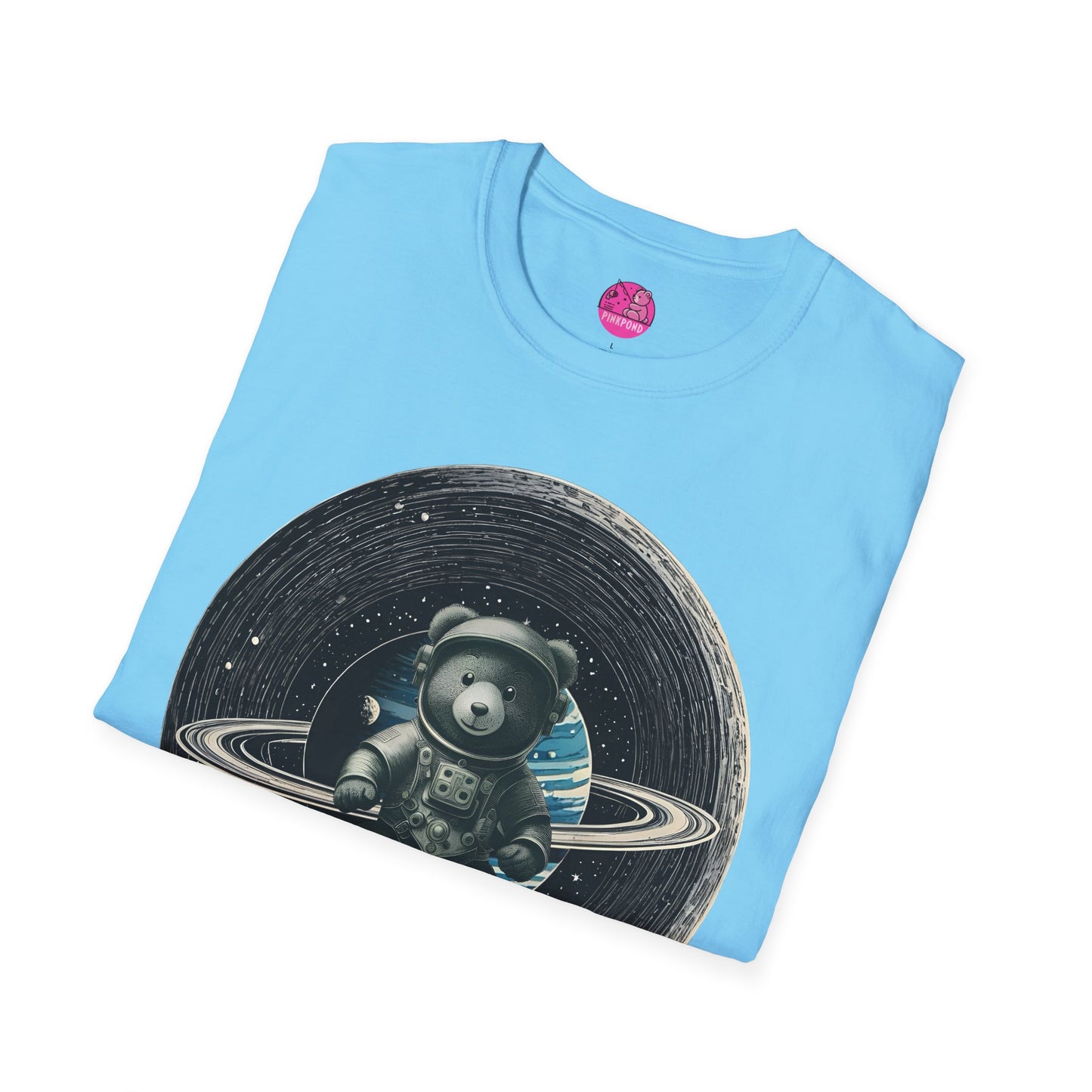 Cosmic Explorer Teddy T-Shirt - Spacefaring Bear Graphic Tee for Space Lovers and Adventurers