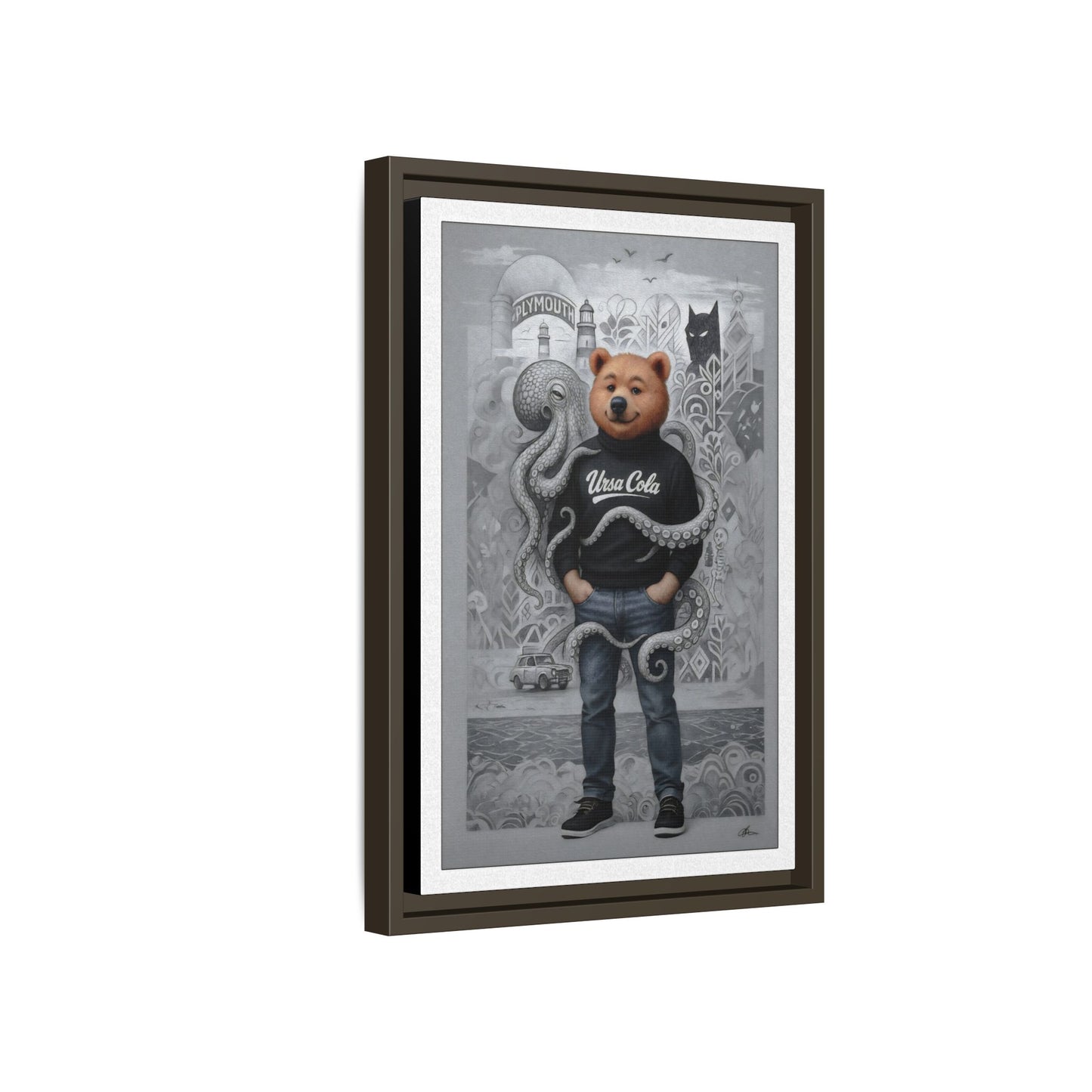 PinkPond Canvas Art Print – An Invasion of Octopi Was Announced on the News. Who Can Save Us?!